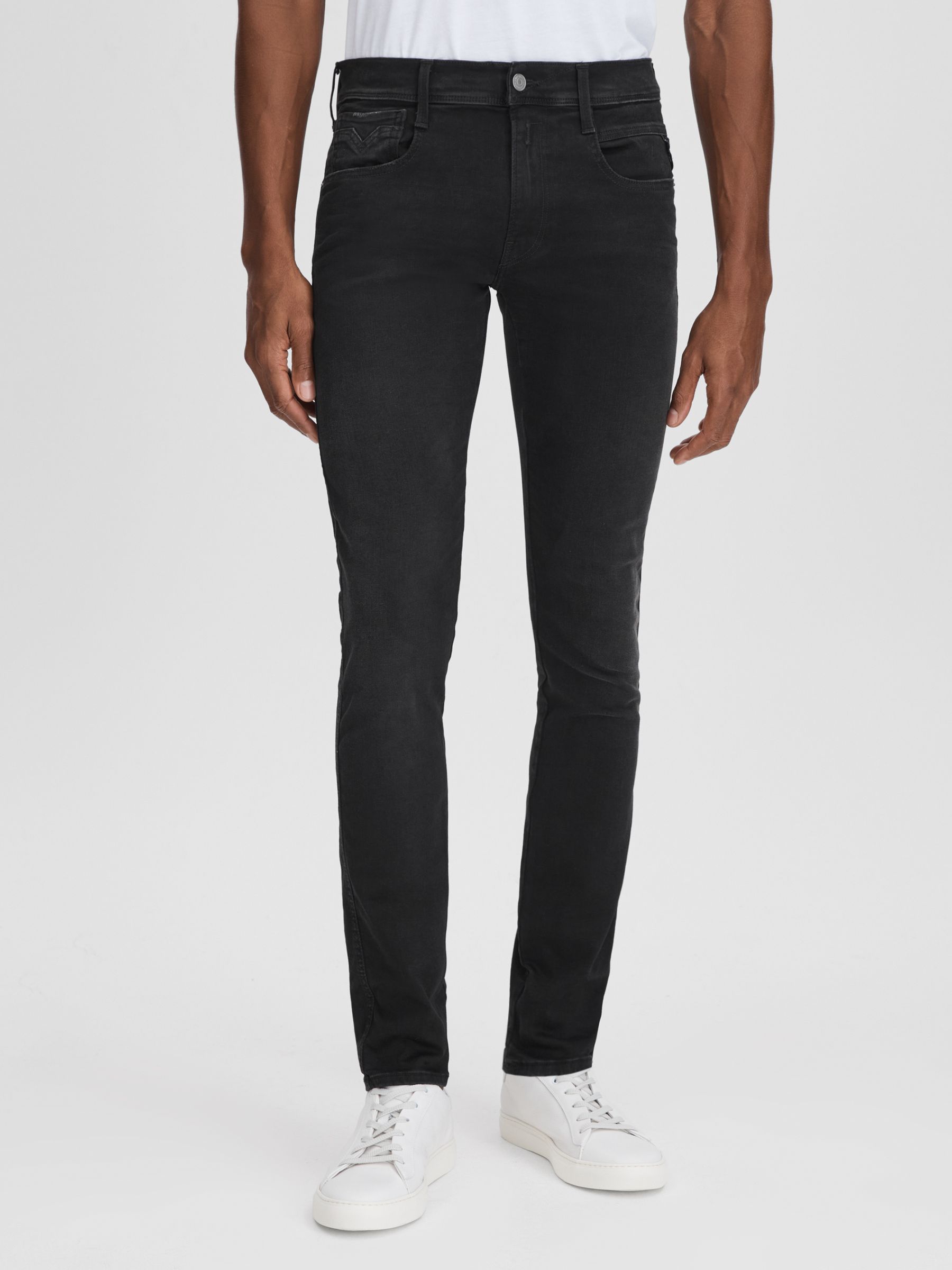 Replay Slim Fit Jeans in Black - Image 3 of 6