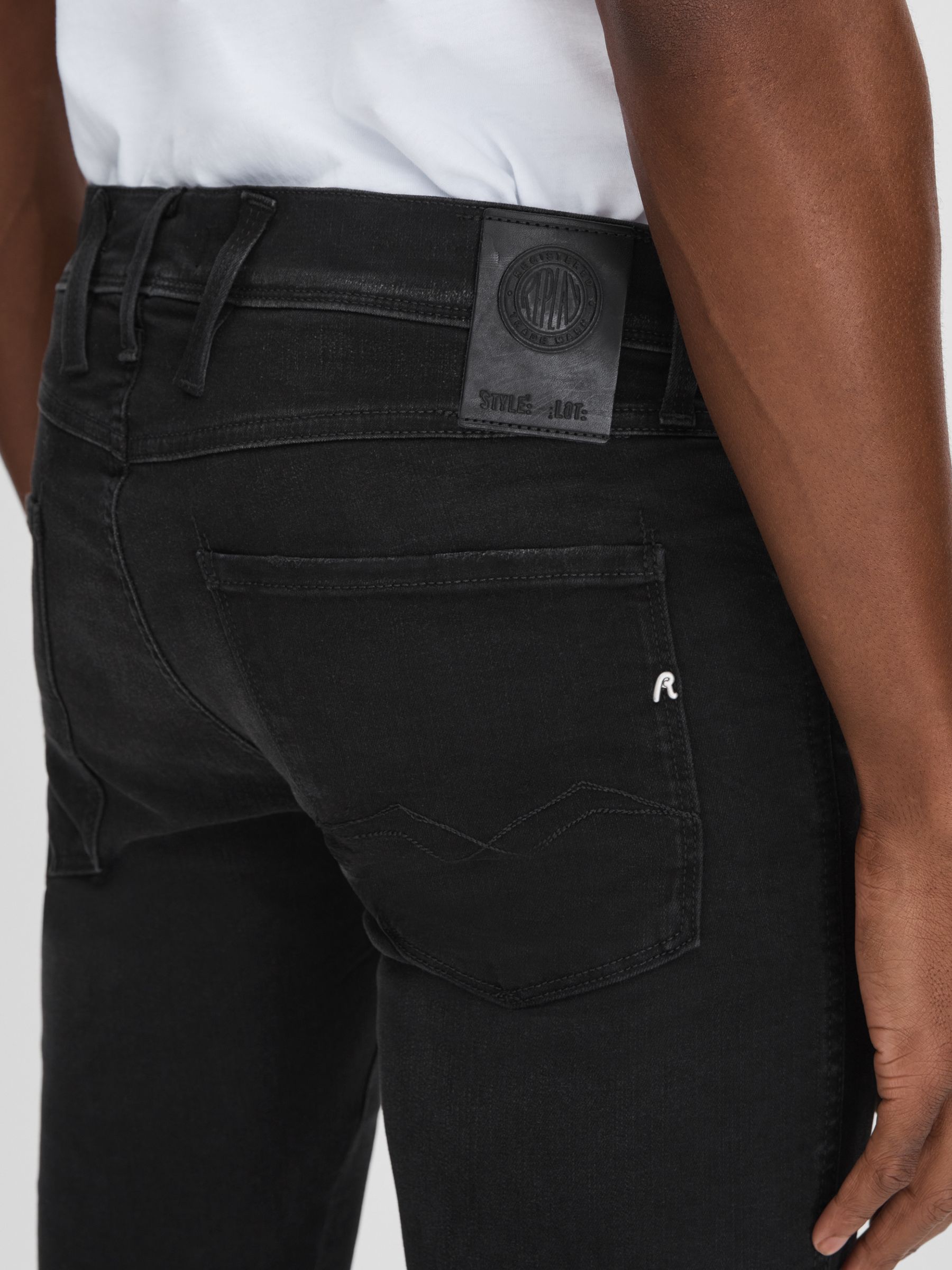 Replay Slim Fit Jeans in Black - Image 5 of 6