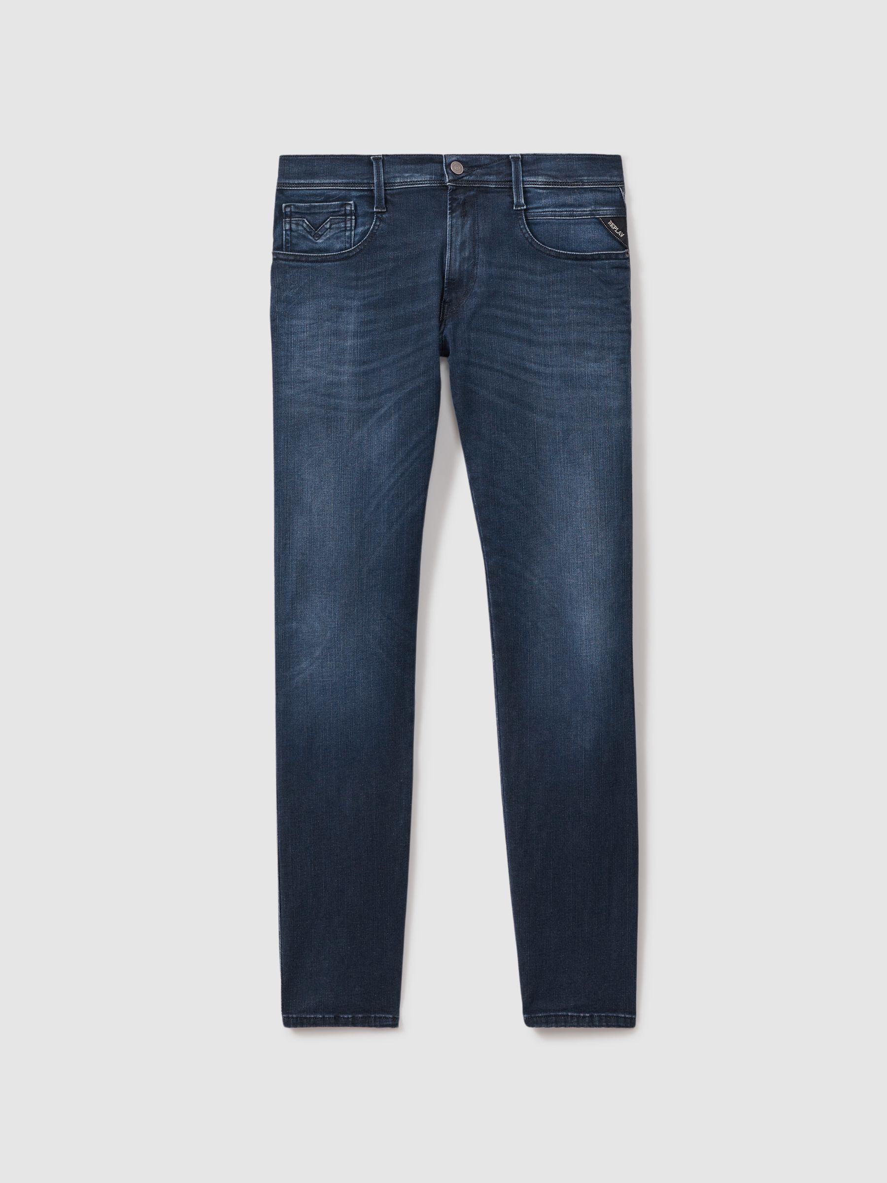 Slim Fit Washed Jeans in Dark Blue - Image 2 of 6