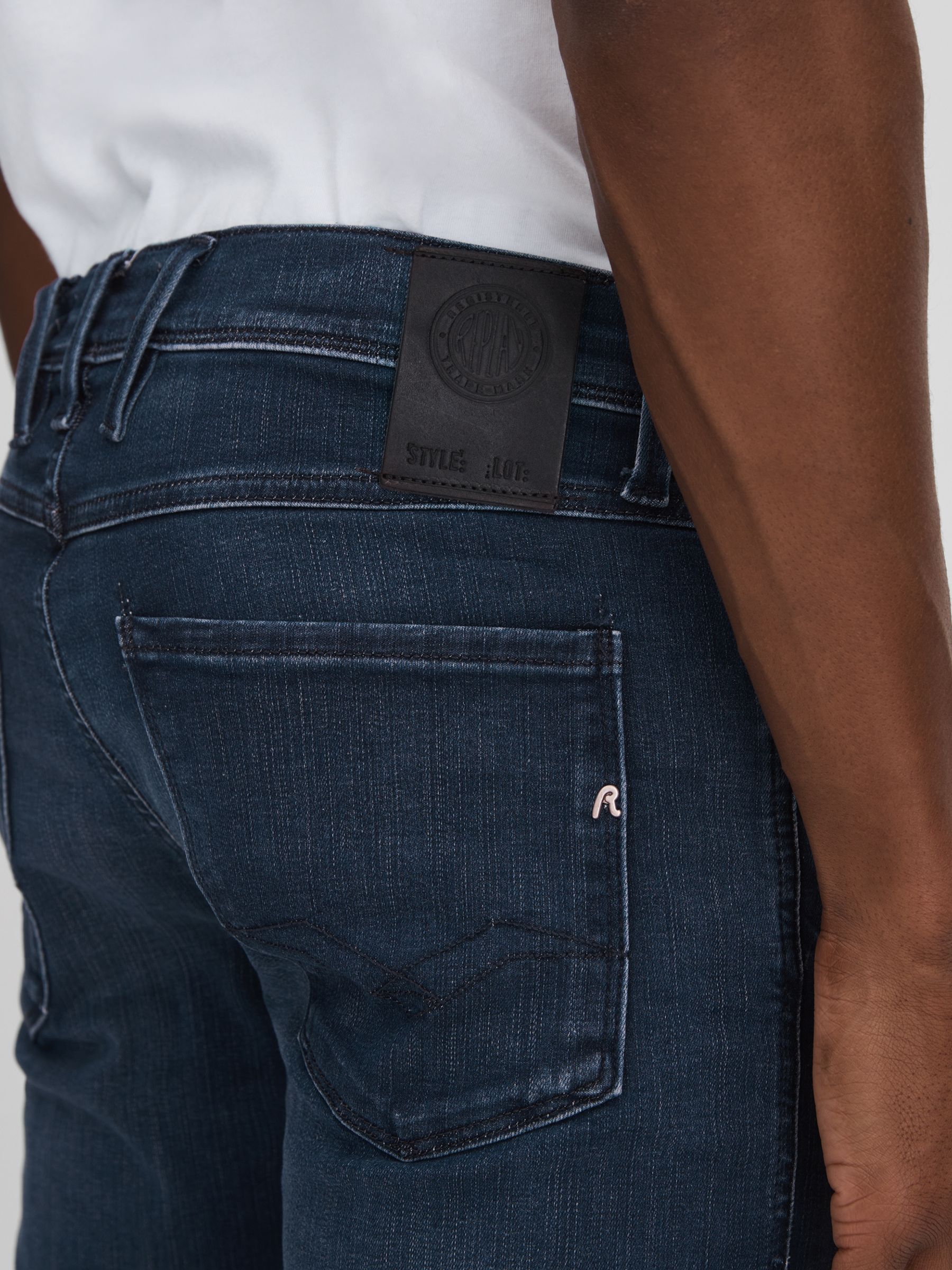Slim Fit Washed Jeans in Dark Blue - Image 5 of 6