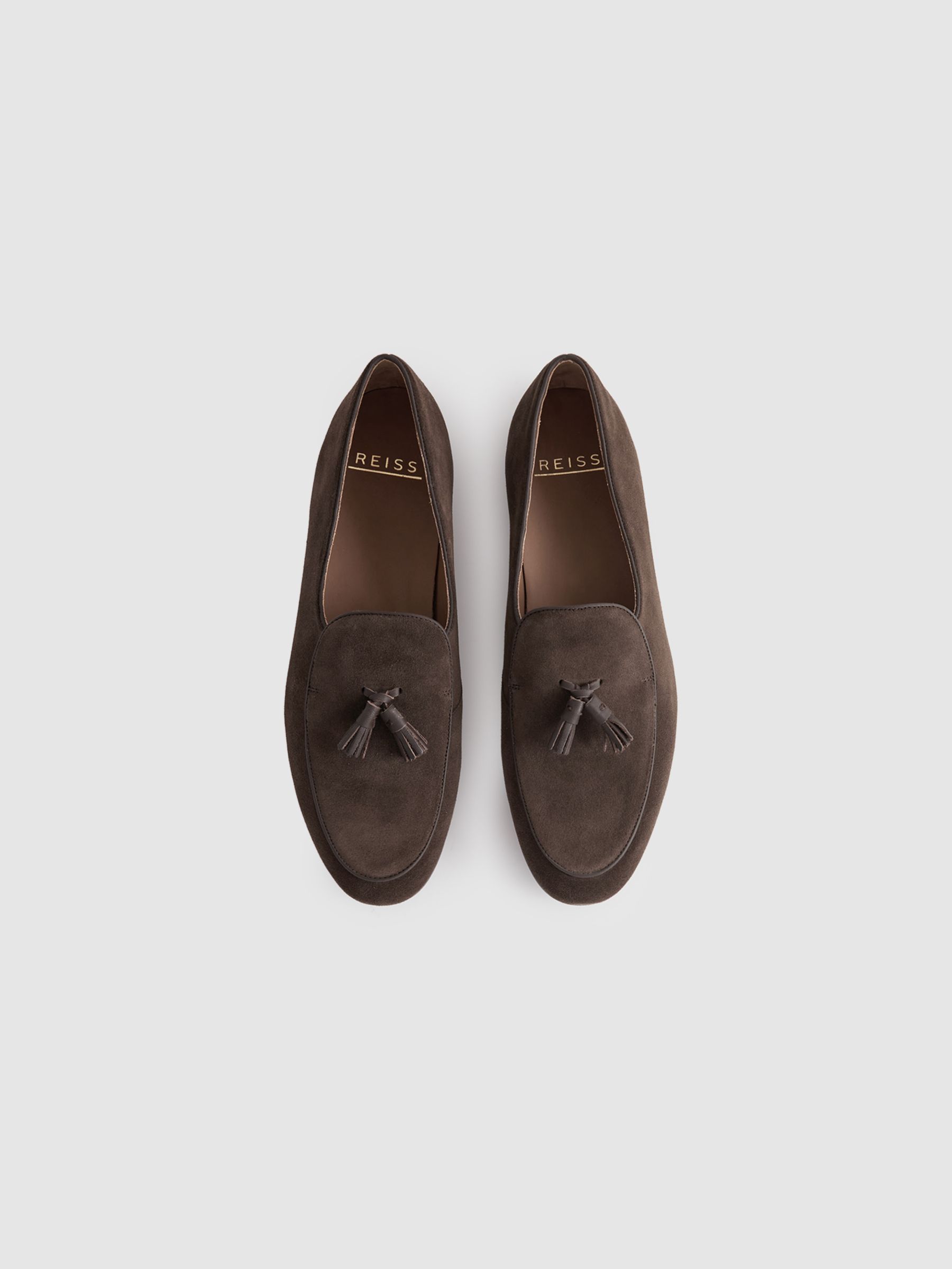 Suede Slip-On Belgian Loafers in Dark Brown - Image 3 of 5