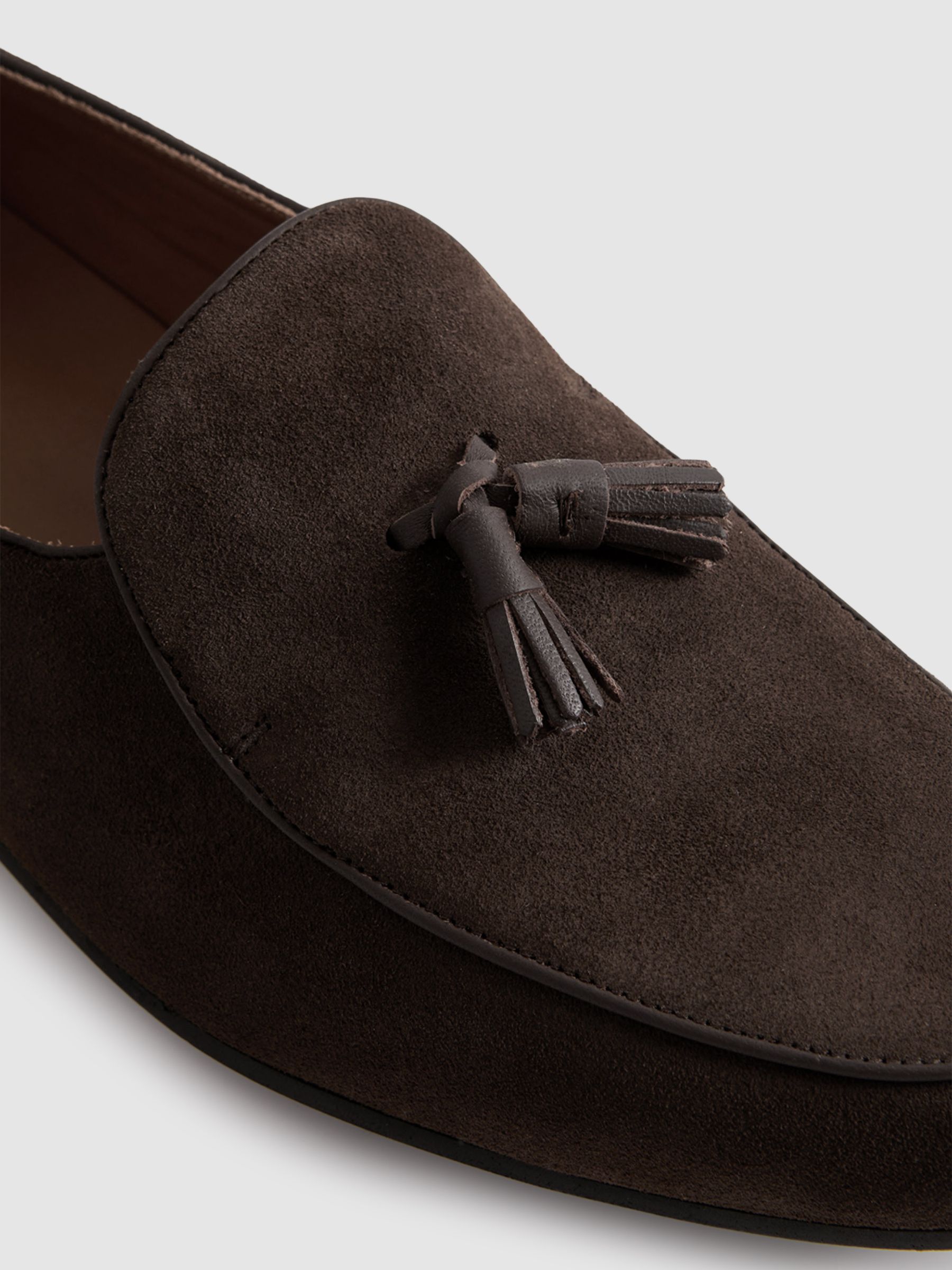 Suede Slip-On Belgian Loafers in Dark Brown - Image 5 of 5