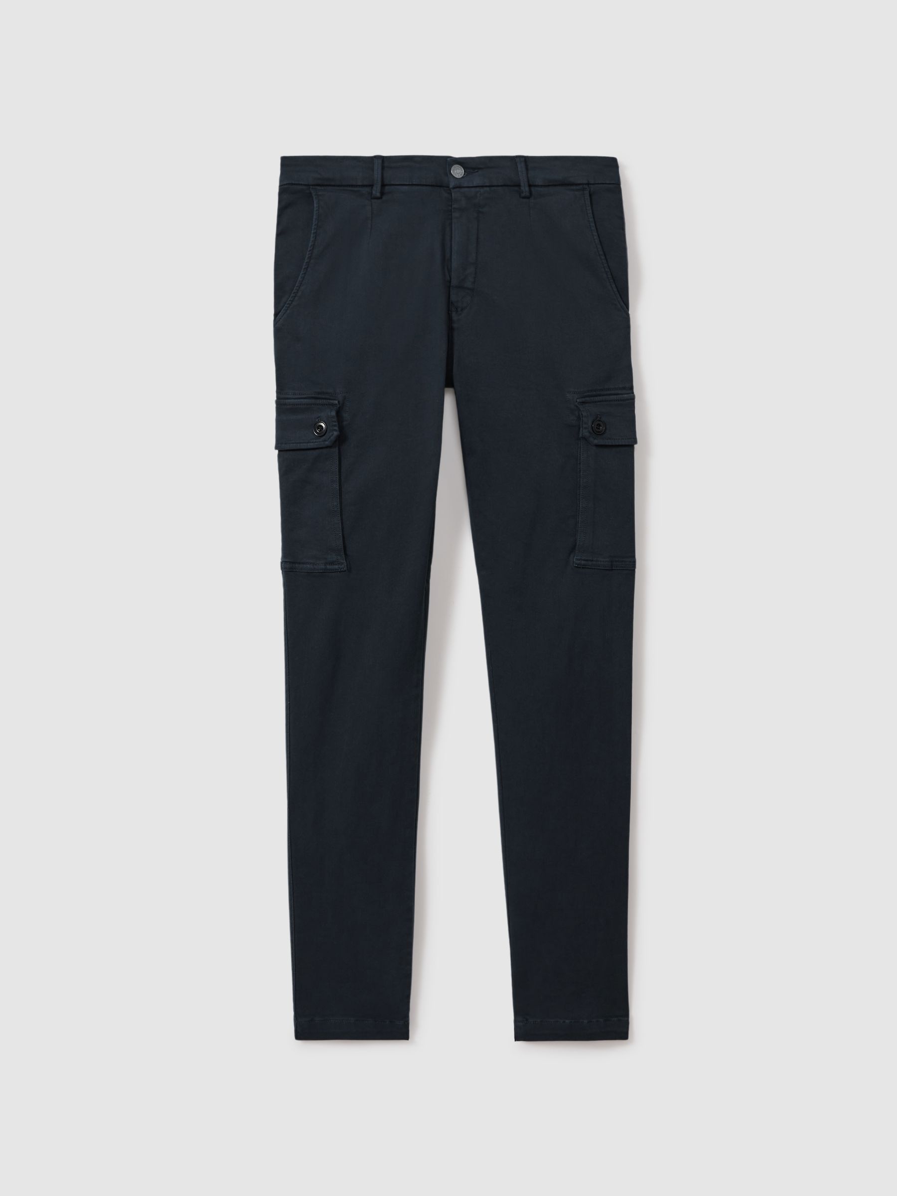Slim Fit Cargo Trousers in Blue - Image 2 of 6