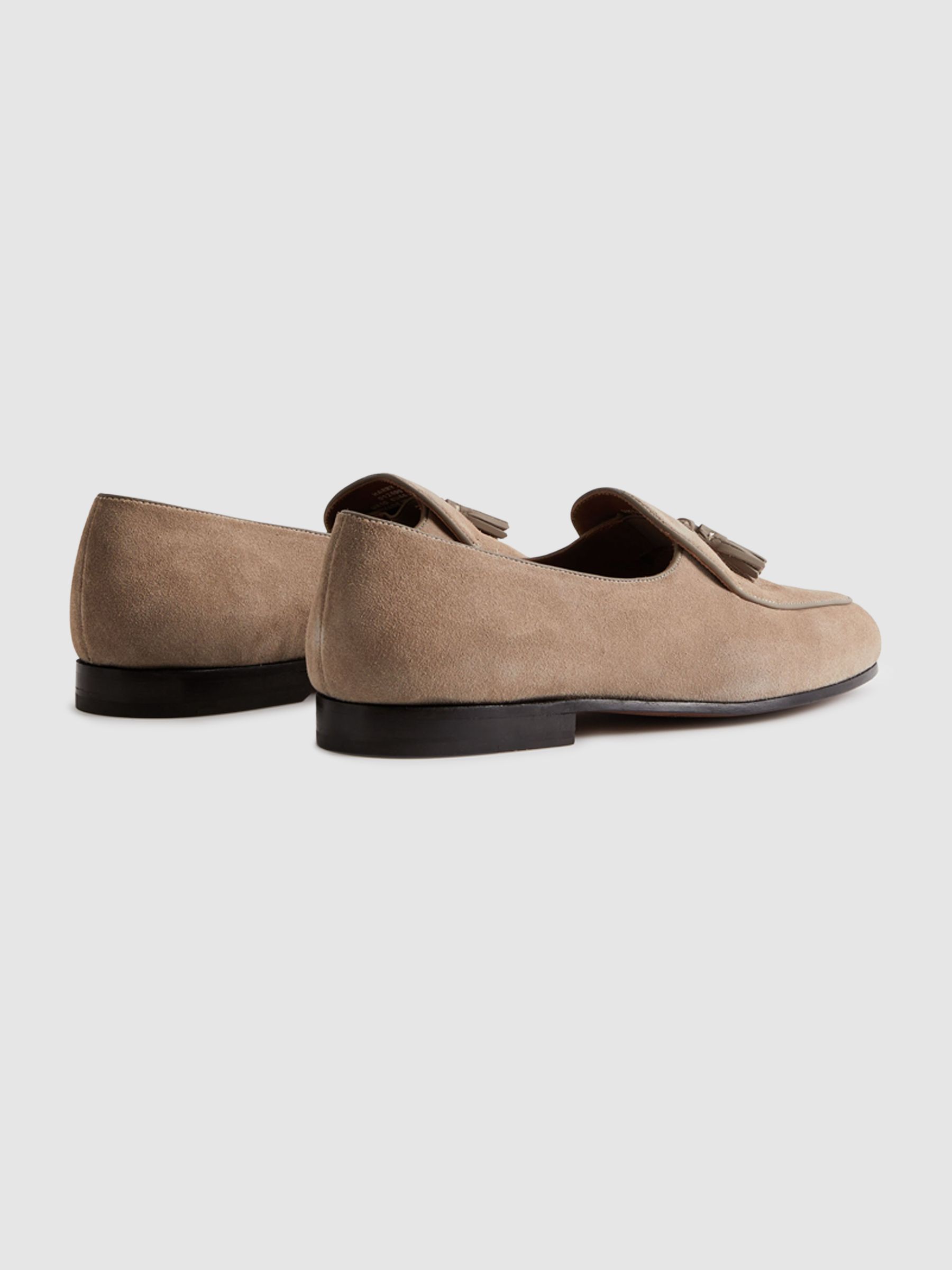 Suede Slip-On Belgian Loafers in Taupe - Image 4 of 5