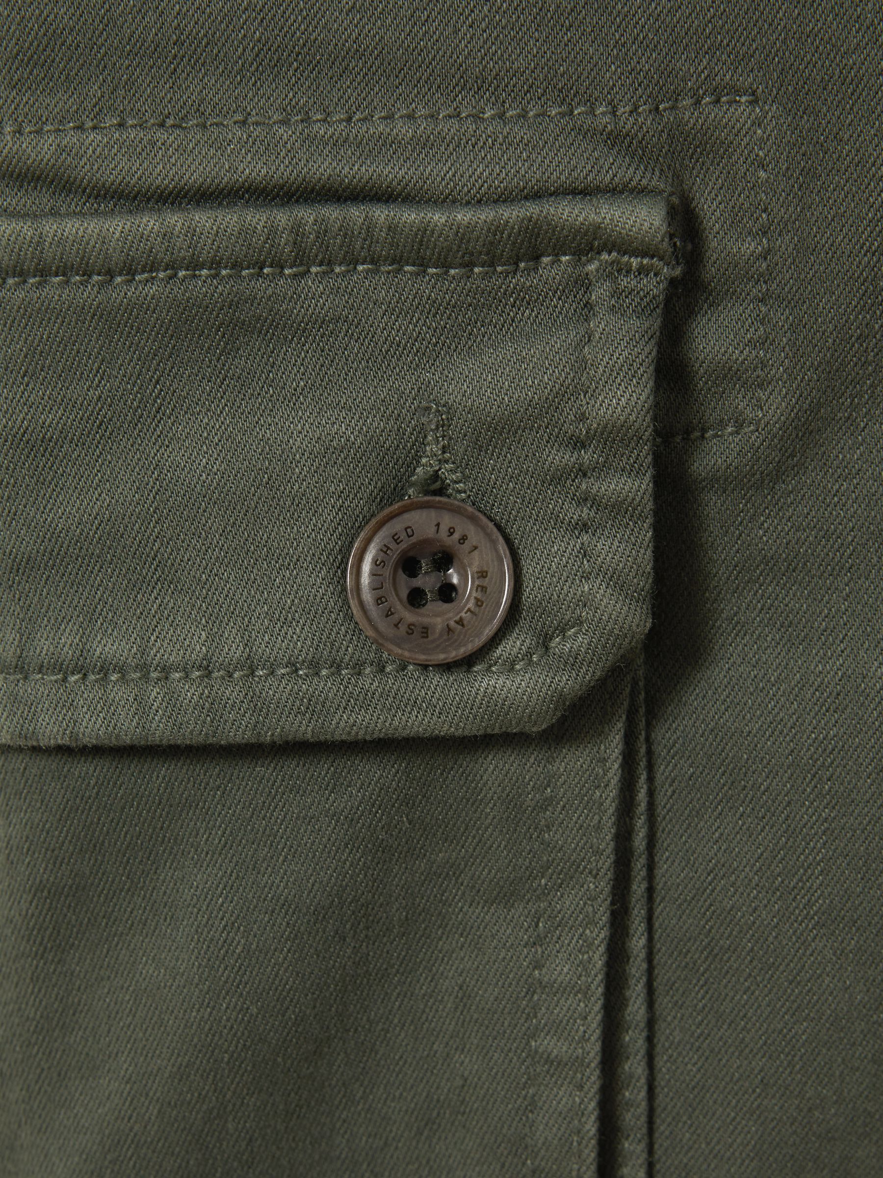 Slim Fit Cargo Trousers in Military Green - Image 6 of 6