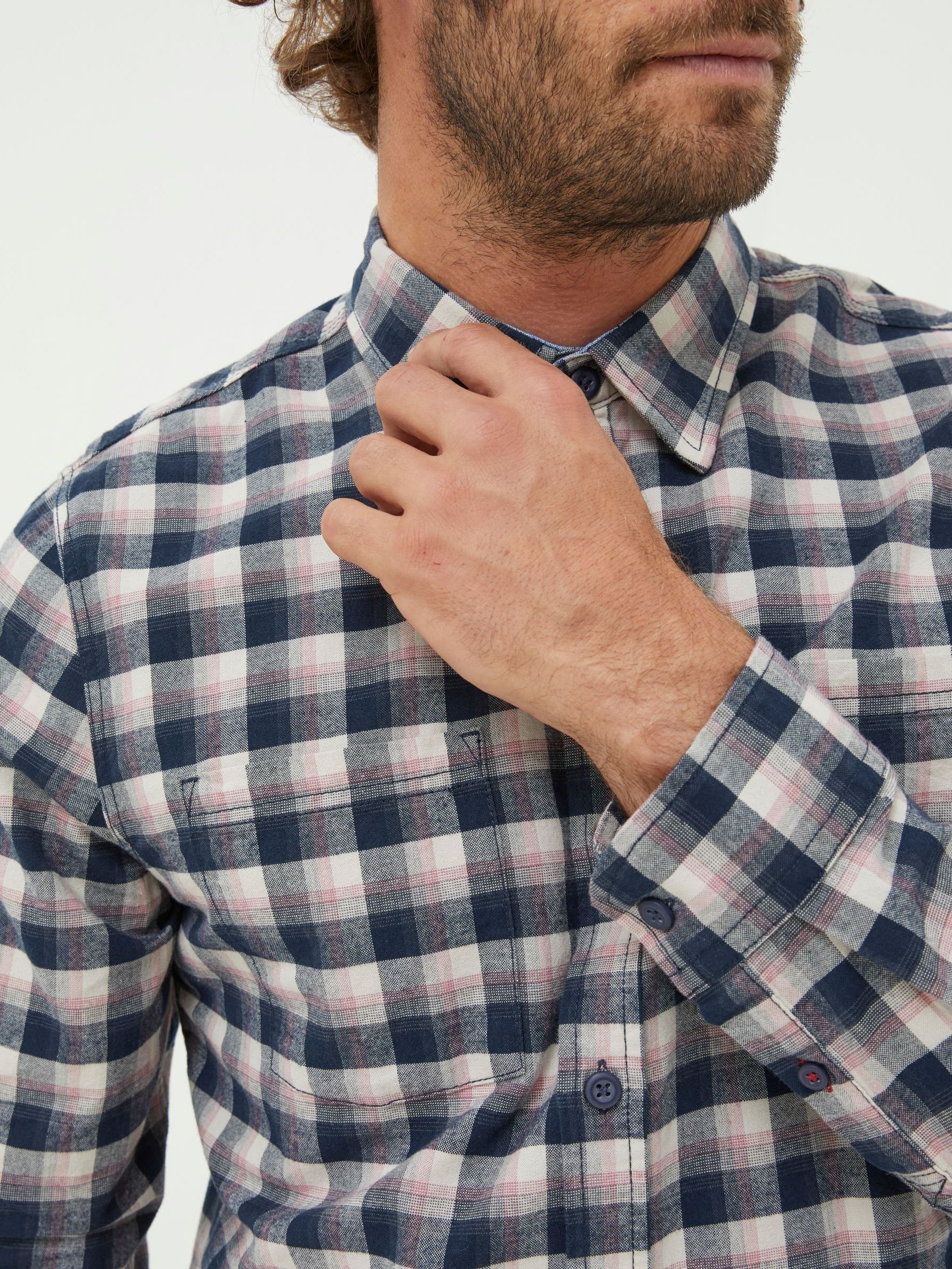 Blue Benton Check Shirt - Image 3 of 4