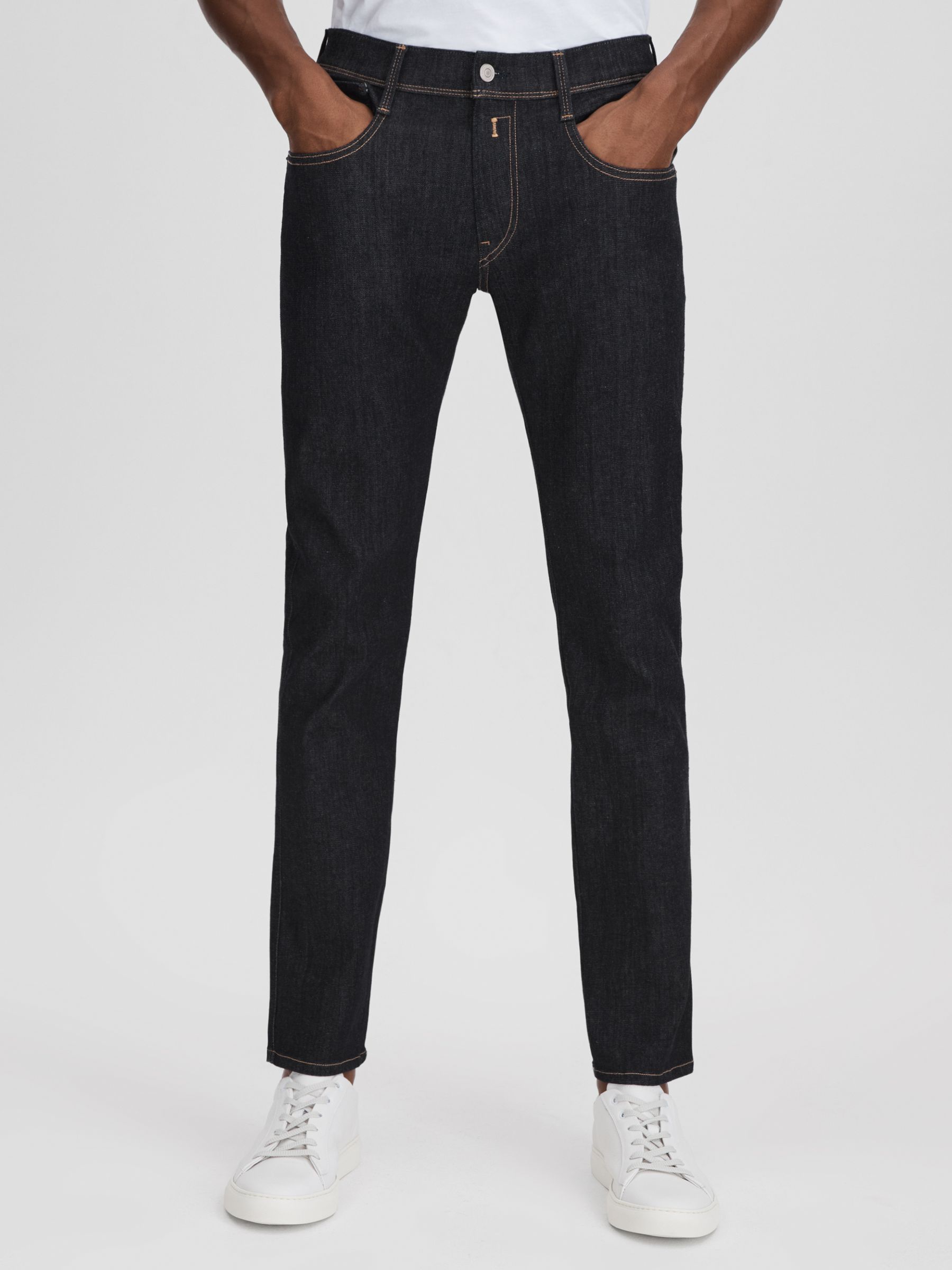 Replay Slim Fit Jeans in Dark Blue - Image 3 of 6