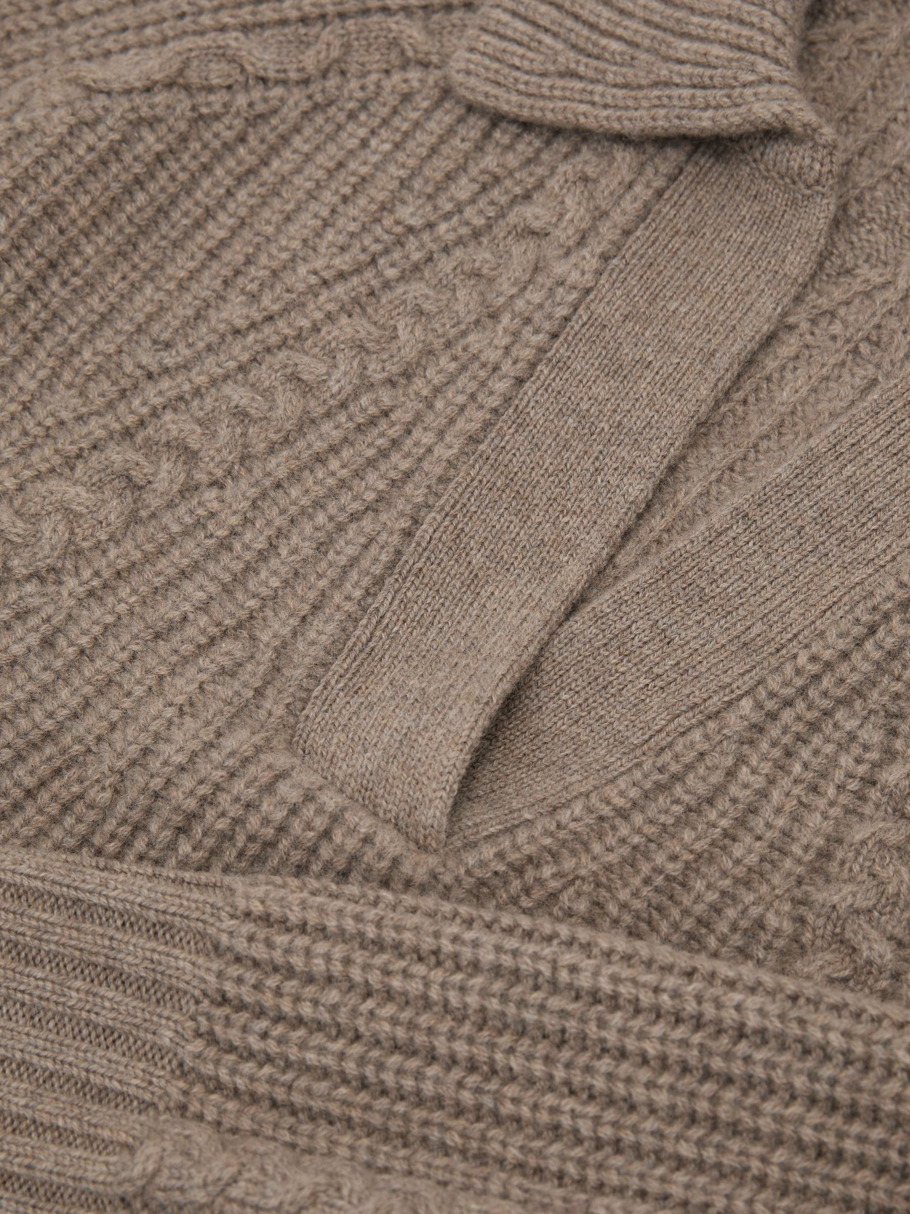 Wool-Cashmere Cable-Knit Detail Jumper in Neutral - Image 7 of 7