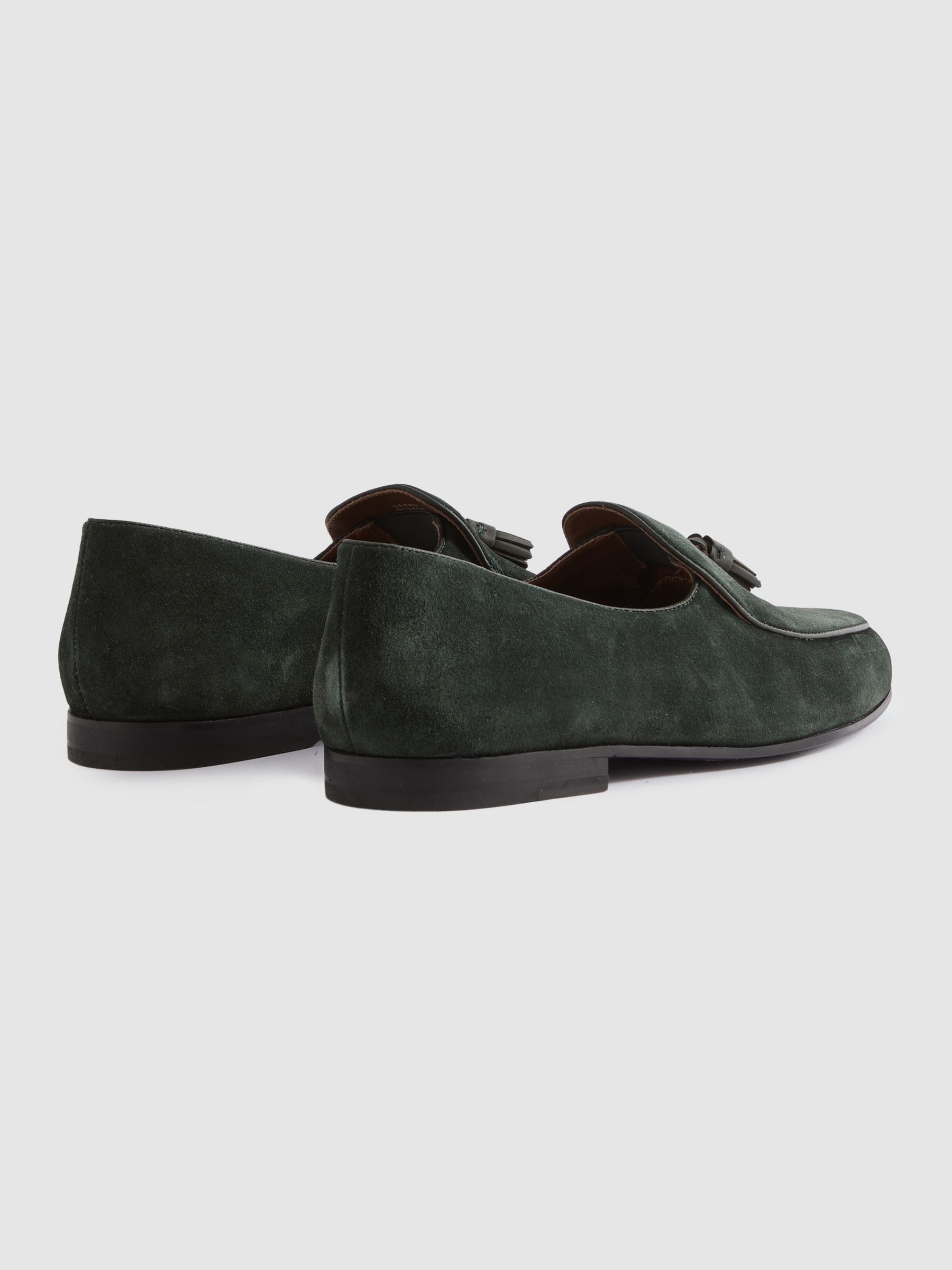 Suede Slip-On Belgian Loafers in Forest Green - Image 4 of 5