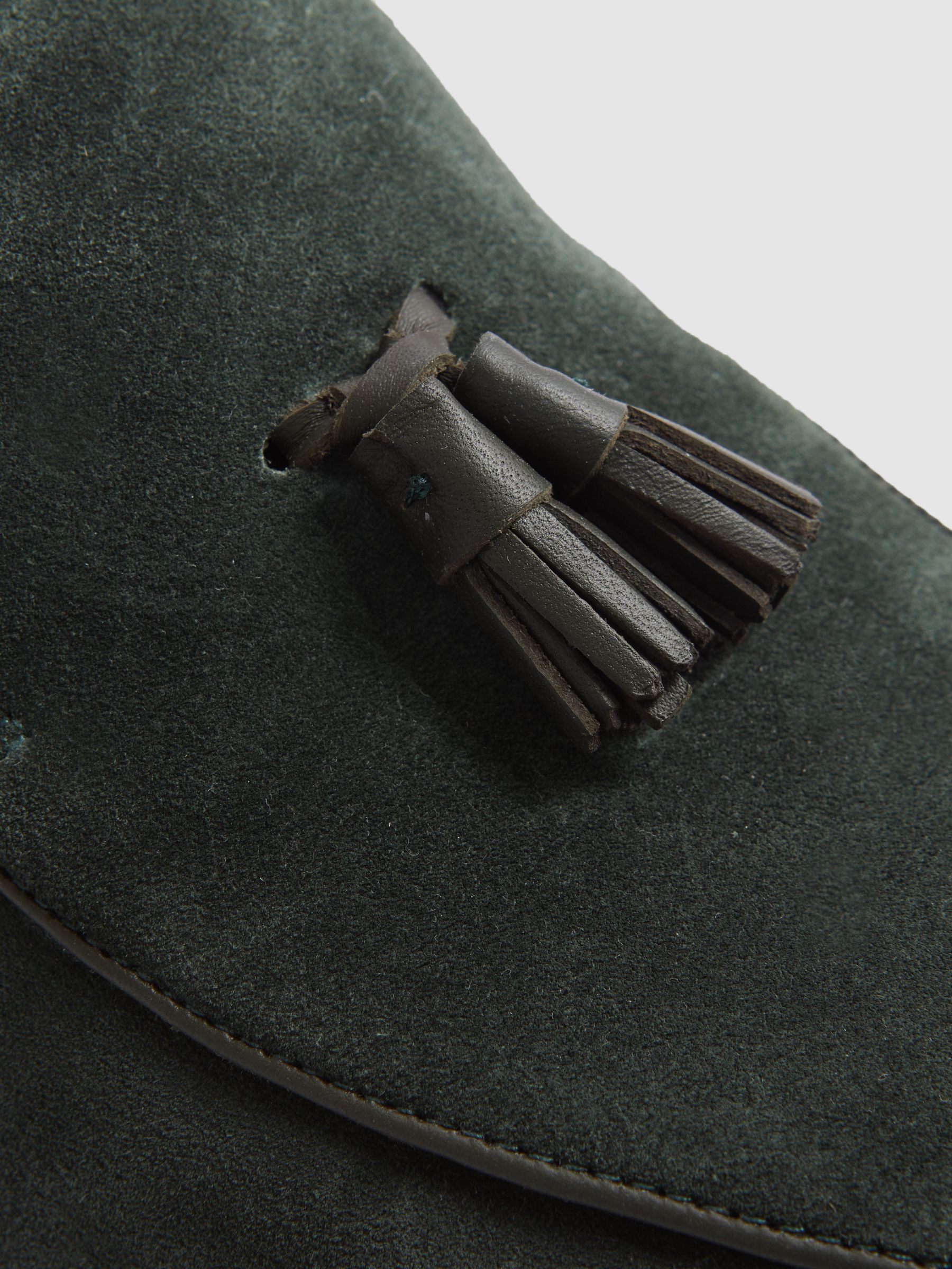 Suede Slip-On Belgian Loafers in Forest Green - Image 5 of 5