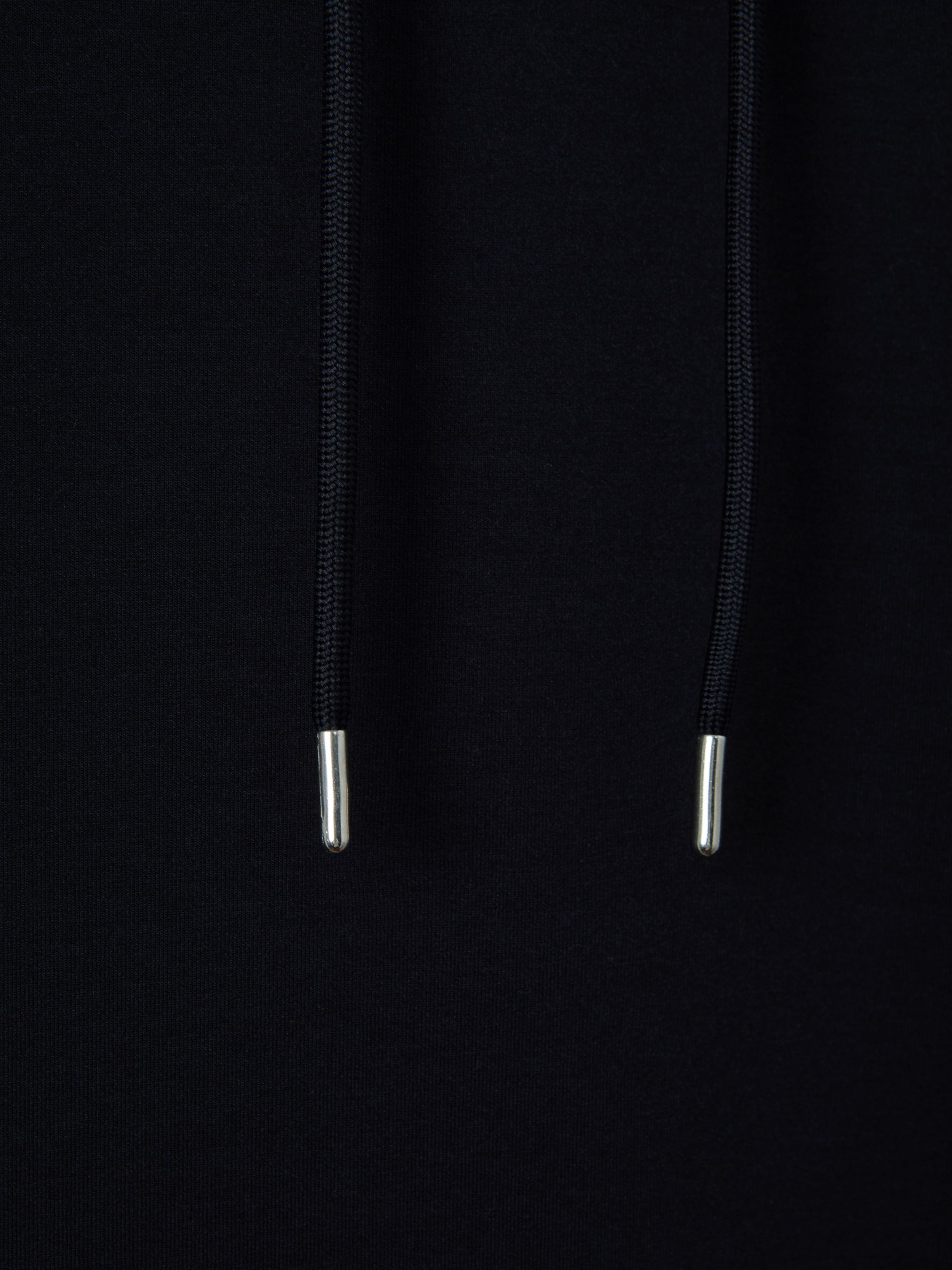 Interlock Jersey Drawstring Hoodie in Navy Blue - Image 6 of 7