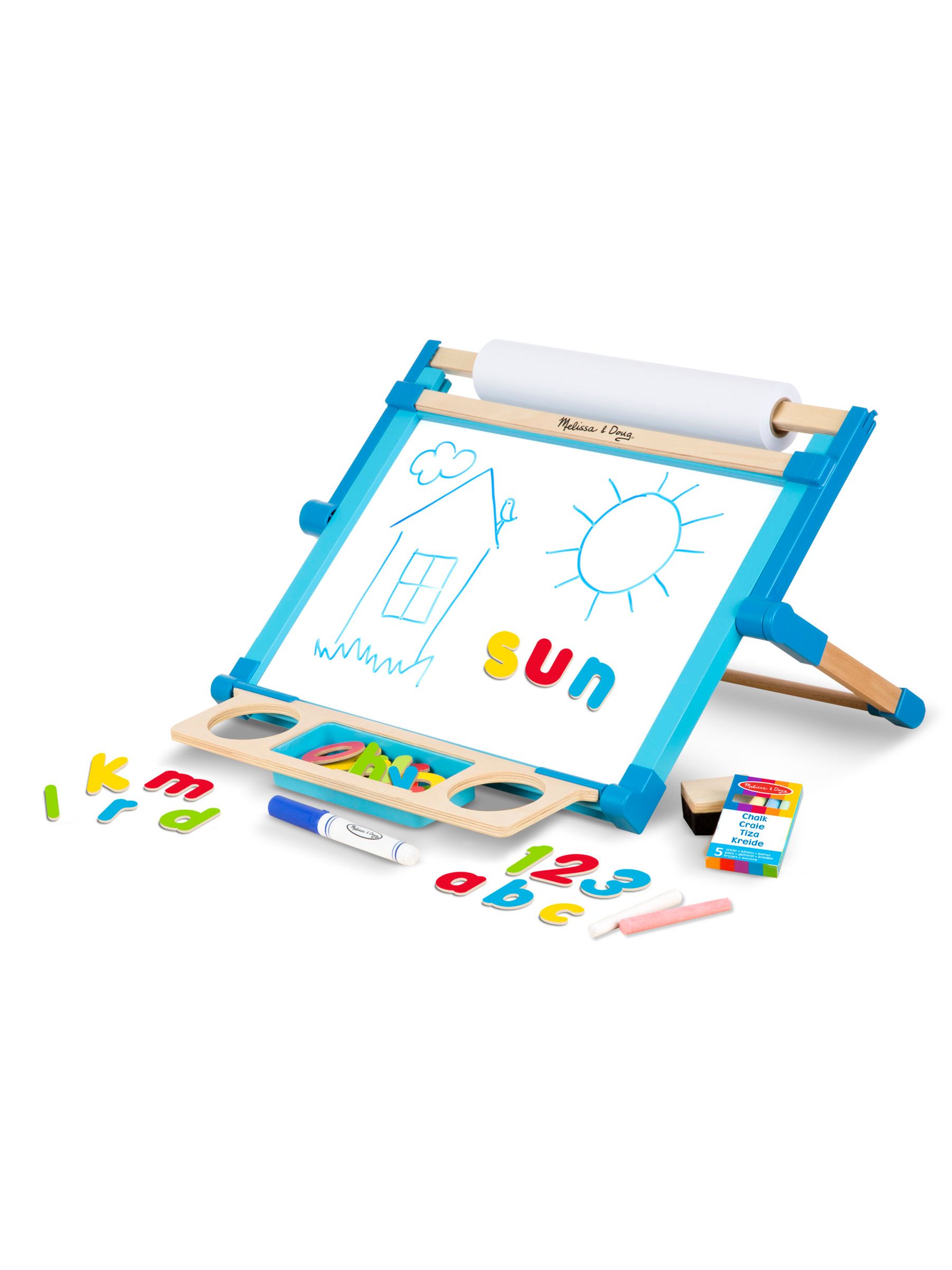 Melissa & Doug Natural Wooden Double Sided Tabletop Easel - Image 1 of 9