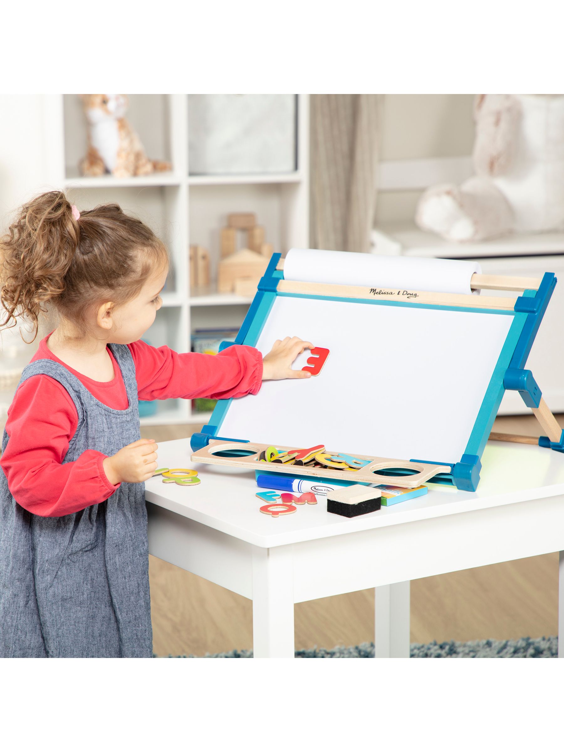 Melissa & Doug Natural Wooden Double Sided Tabletop Easel - Image 2 of 9