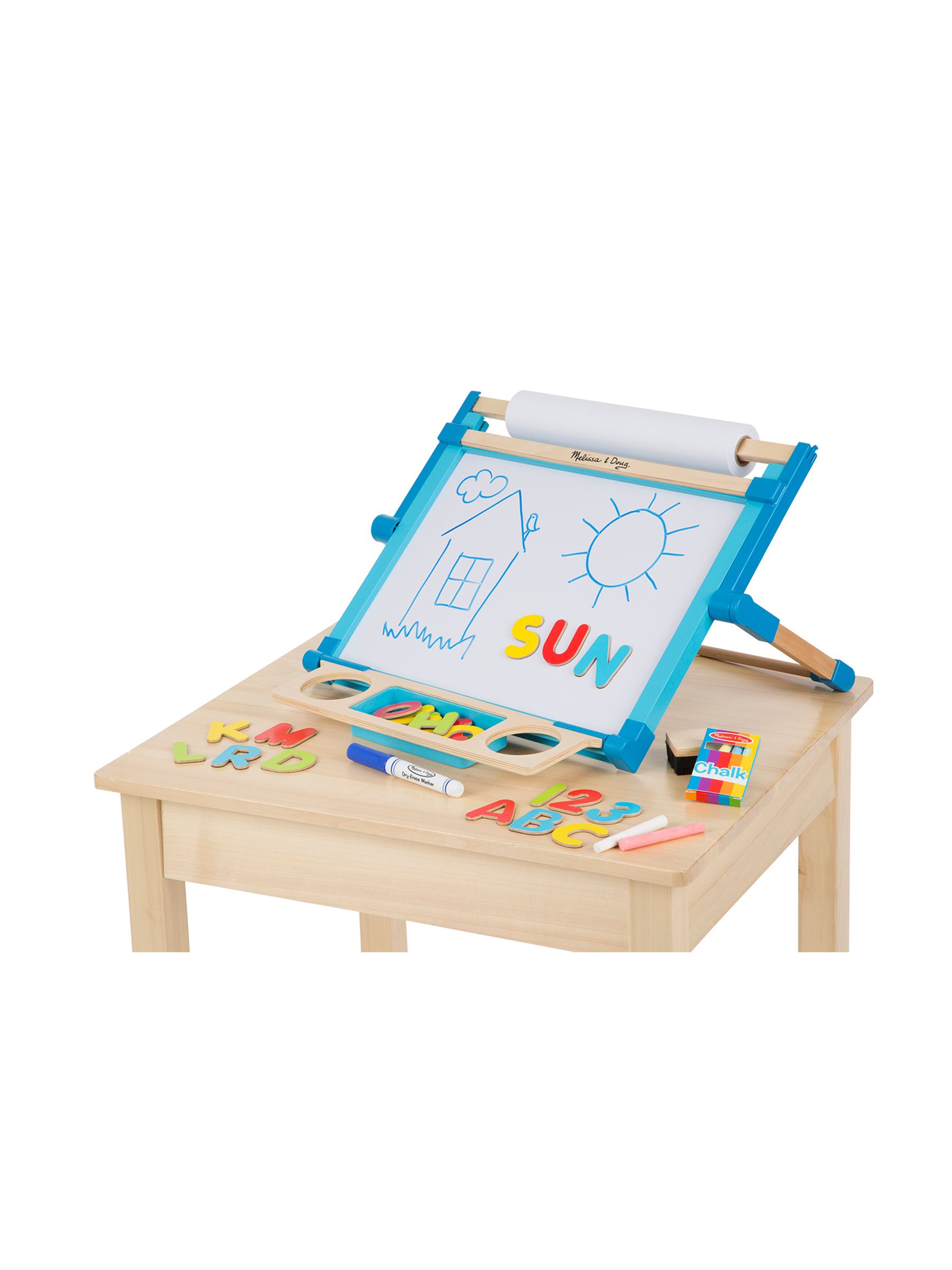 Melissa & Doug Natural Wooden Double Sided Tabletop Easel - Image 4 of 9