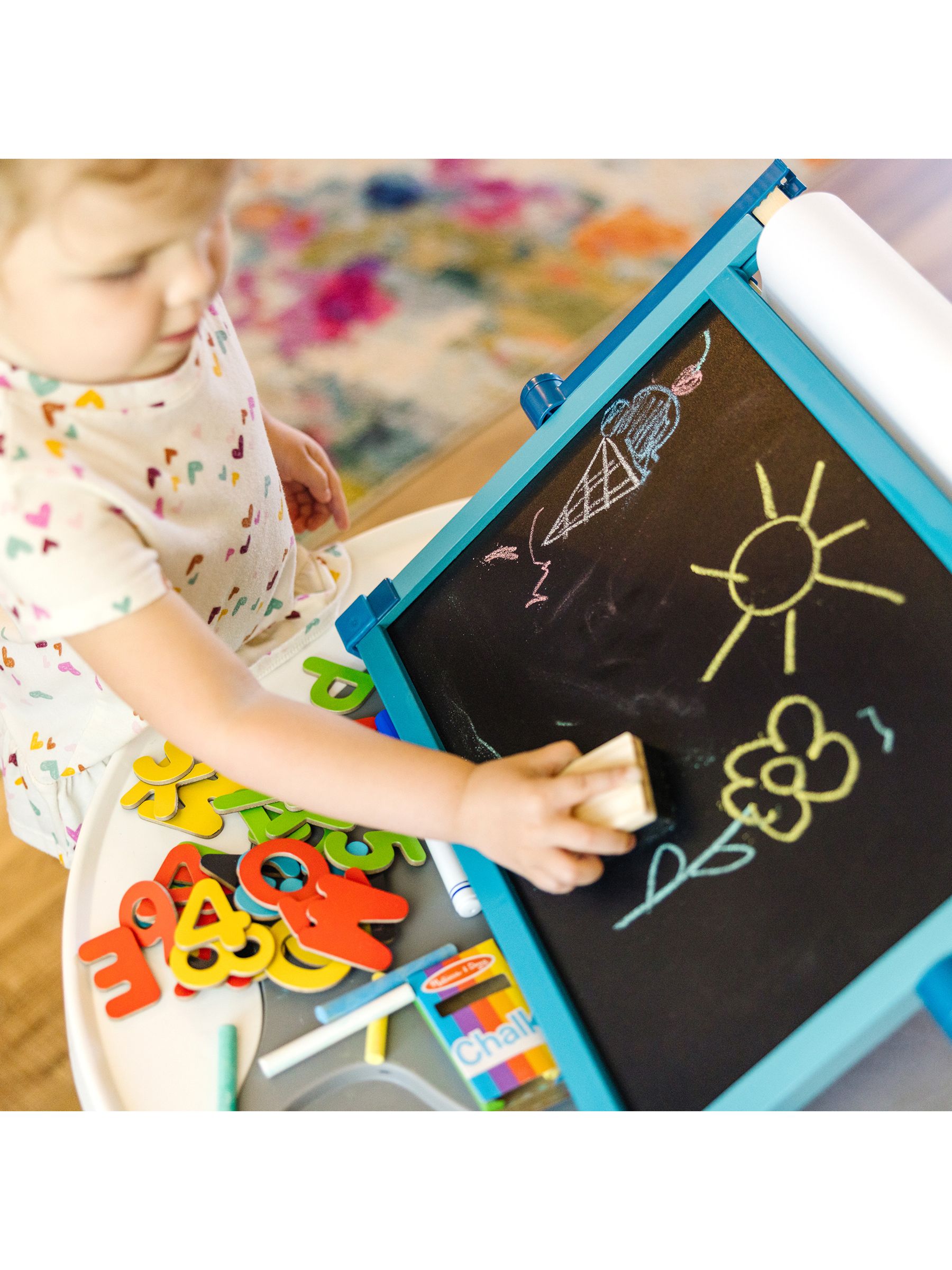 Melissa & Doug Natural Wooden Double Sided Tabletop Easel - Image 7 of 9