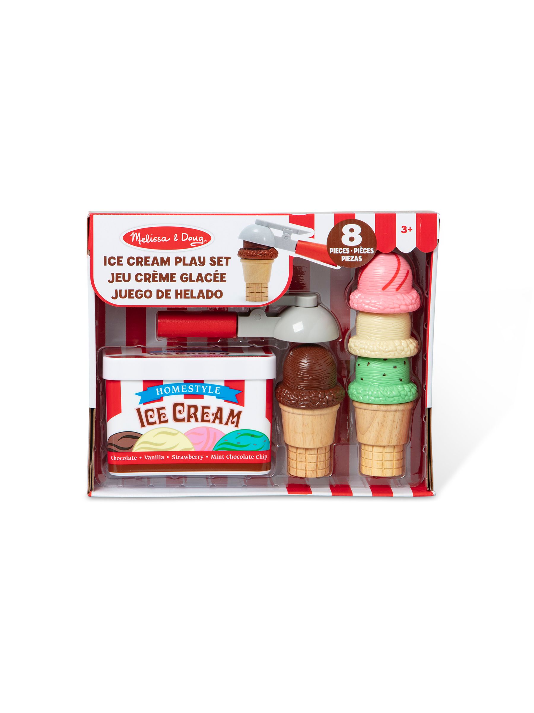 Melissa & Doug Natural Scoop And Stack Ice Cream Cone Playset - Image 3 of 9