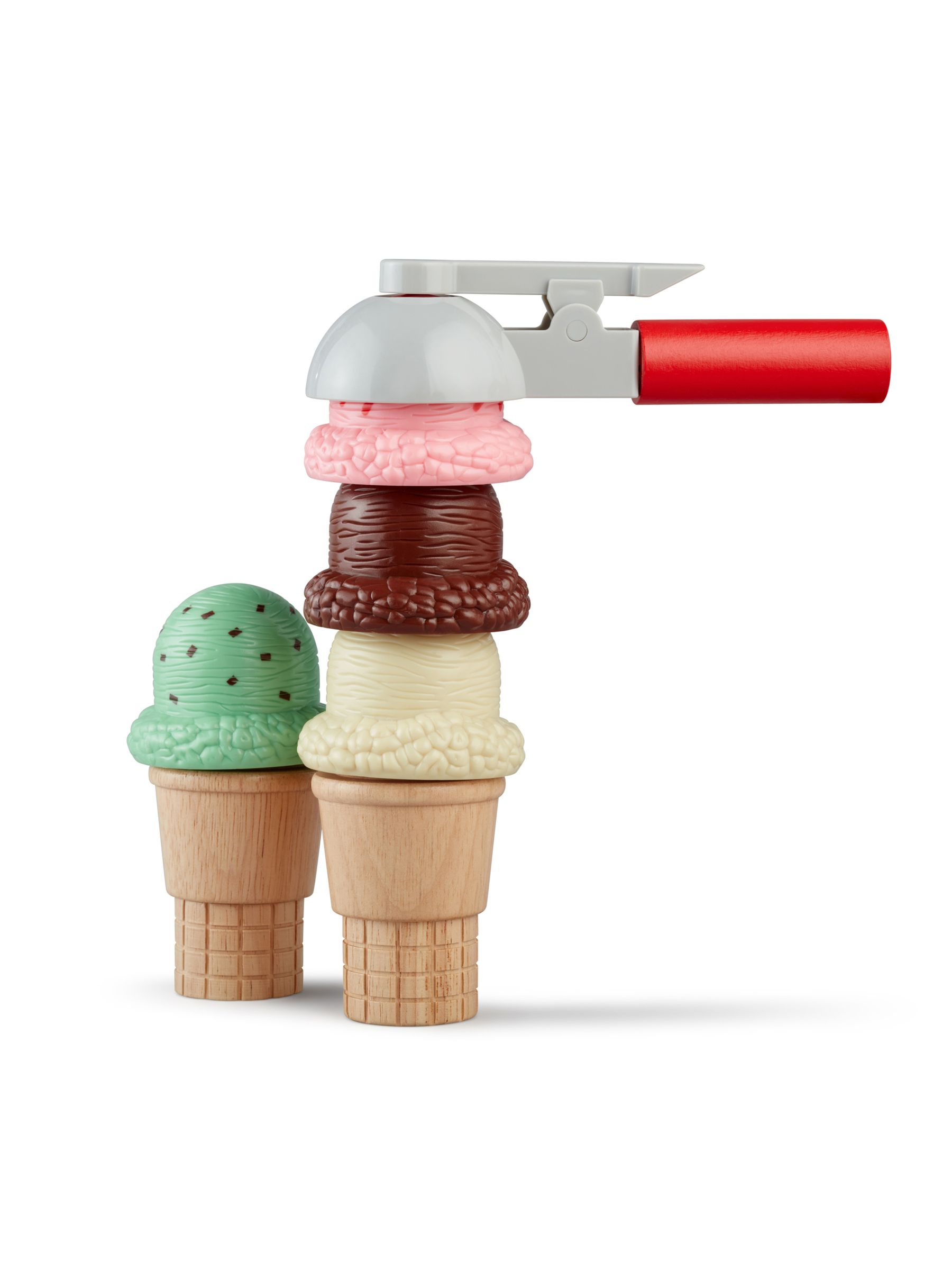 Melissa & Doug Natural Scoop And Stack Ice Cream Cone Playset - Image 4 of 9