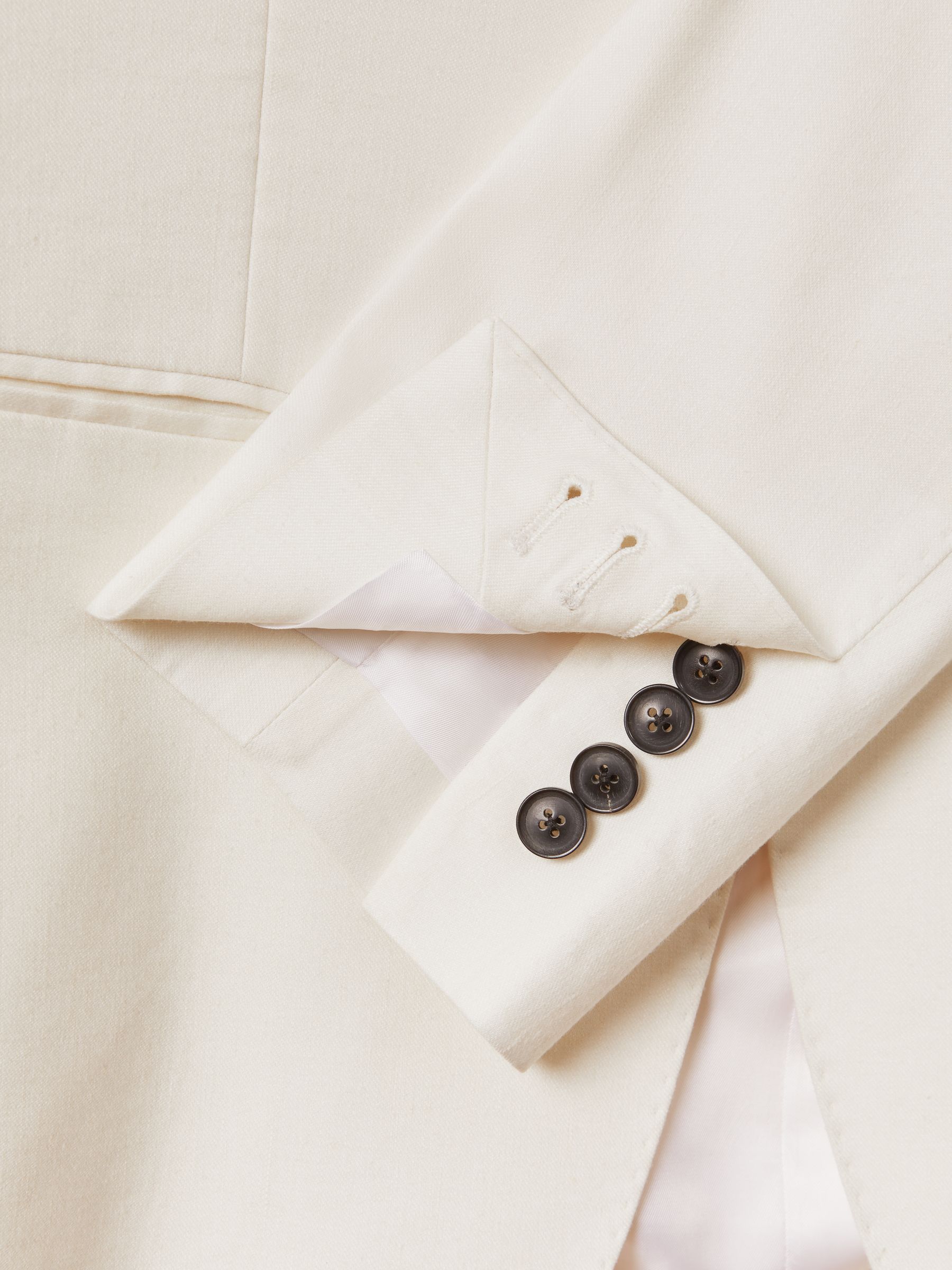 Heat Off White Linen Blend Single Breasted Slim Fit Blazer - Image 6 of 7