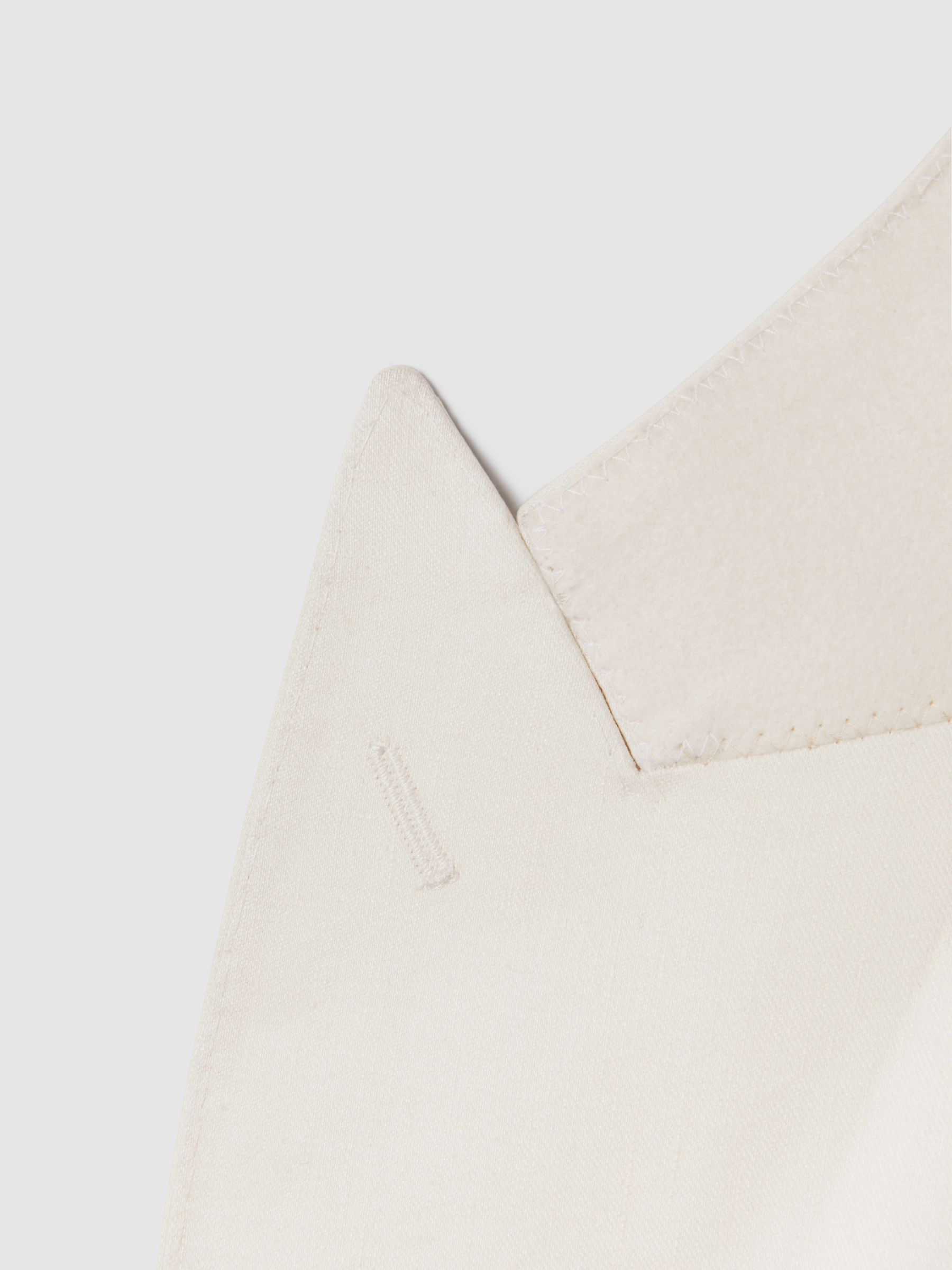 Reiss Heat Off White Linen Blend Single Breasted Slim Fit