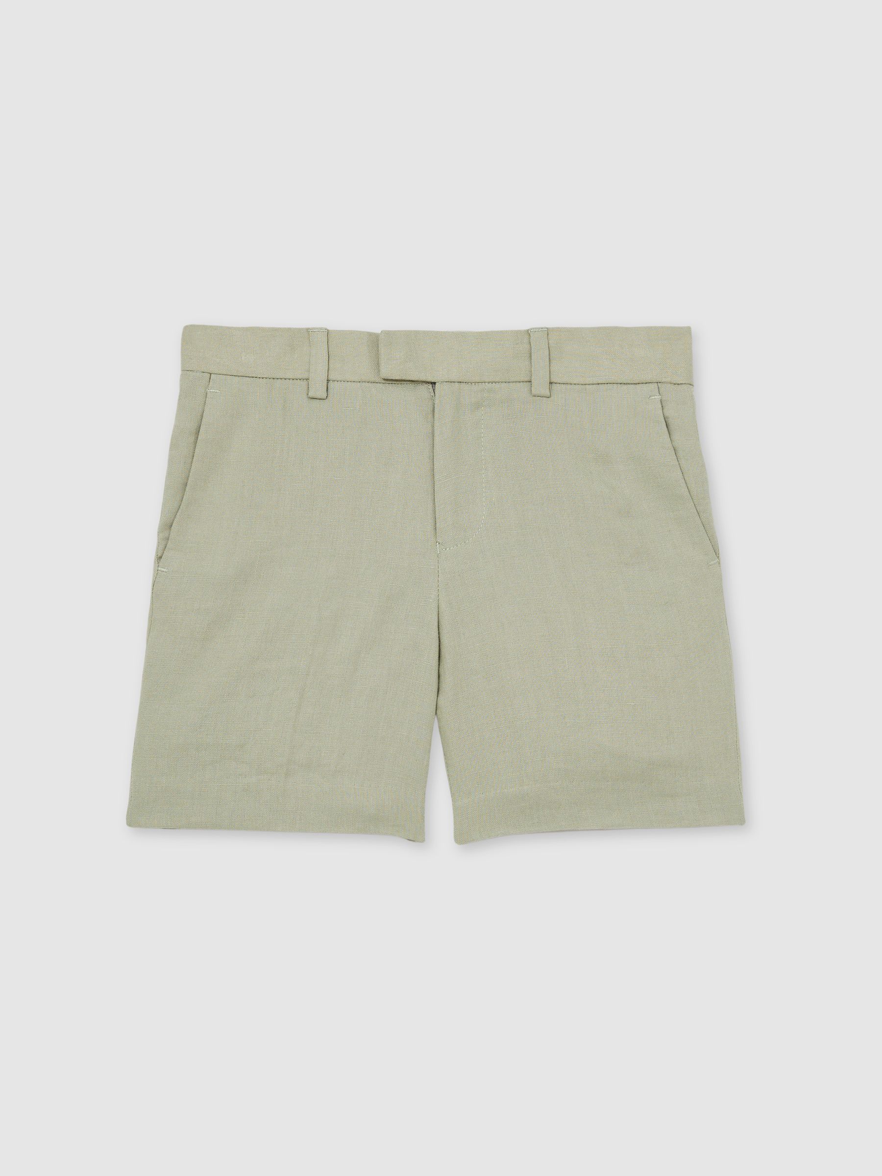 Teen Slim Fit Linen Adjustable Trousers in Apple - Image 1 of 5