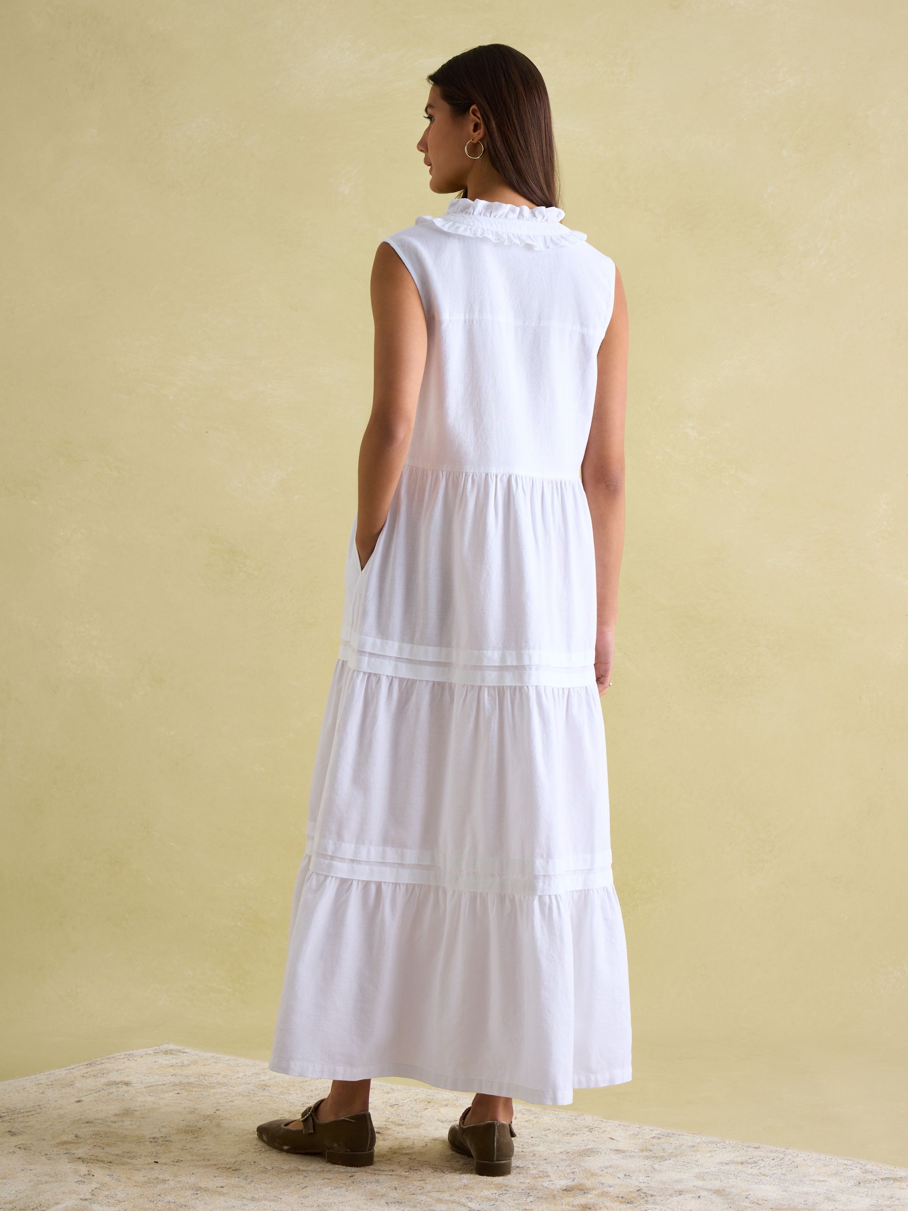 Ophelia White Sleeveless Tiered Dress - Image 2 of 6