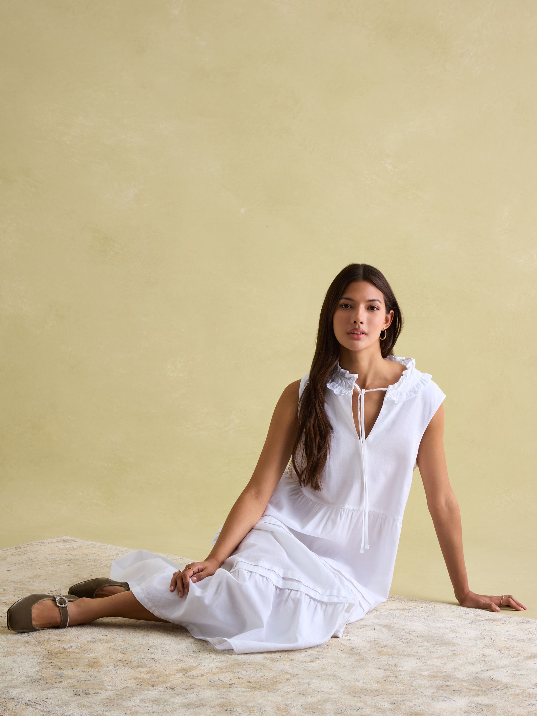 Ophelia White Sleeveless Tiered Dress - Image 3 of 6