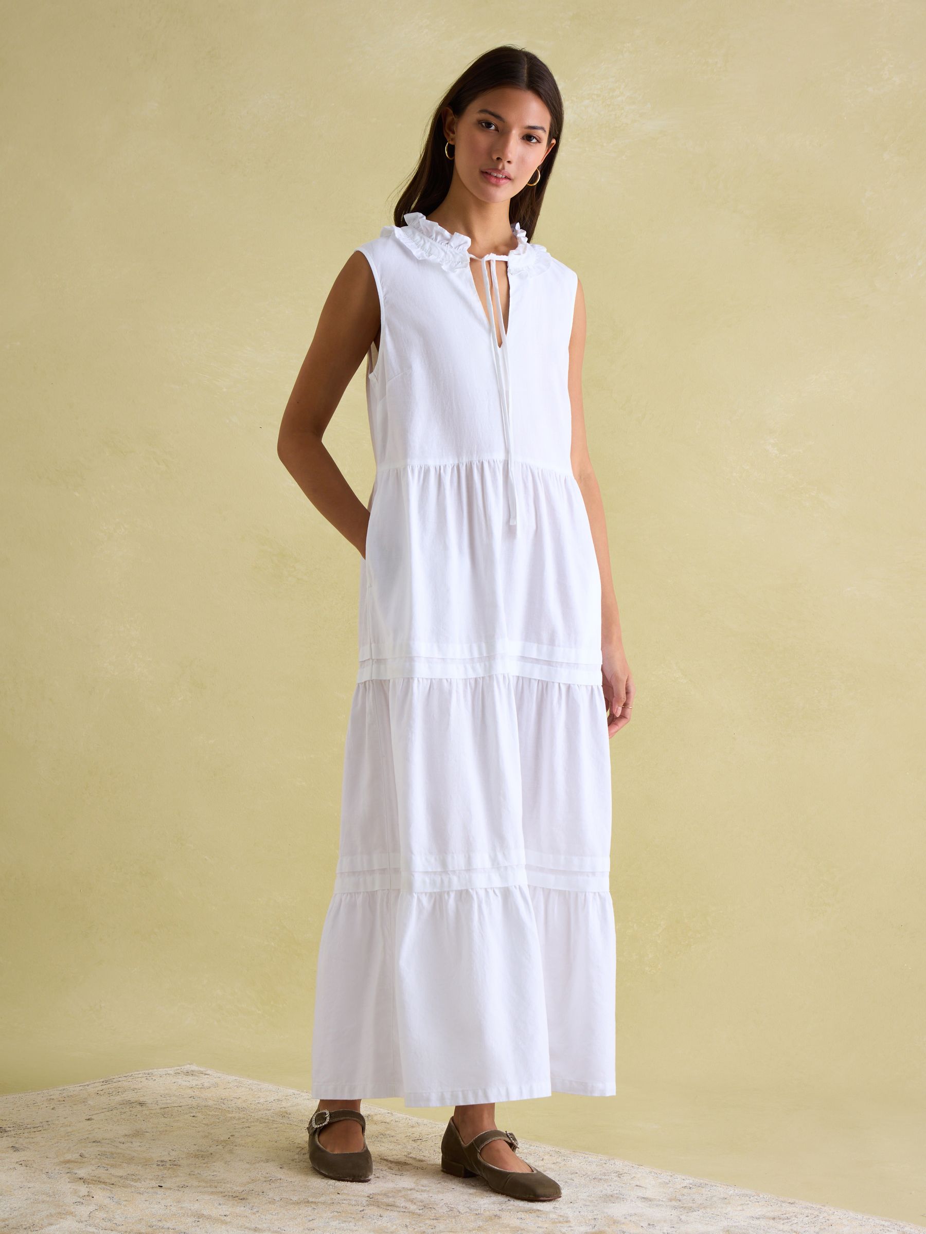 Ophelia White Sleeveless Tiered Dress - Image 6 of 6