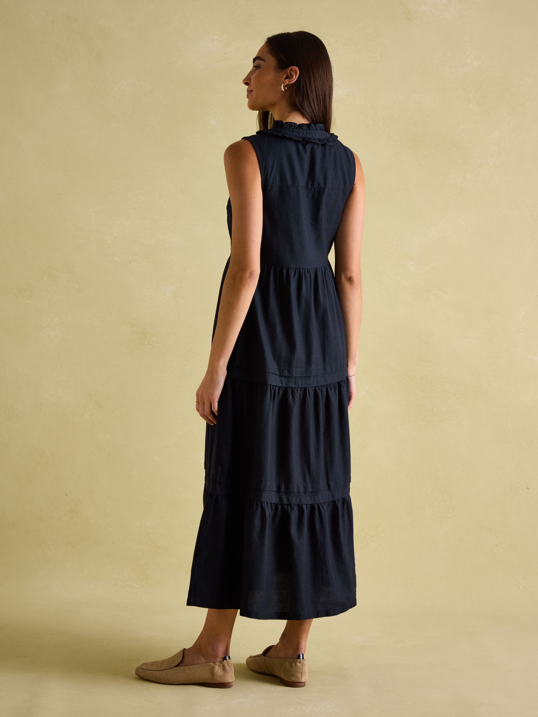 Ophelia Navy Sleeveless Tiered Dress - Image 2 of 6