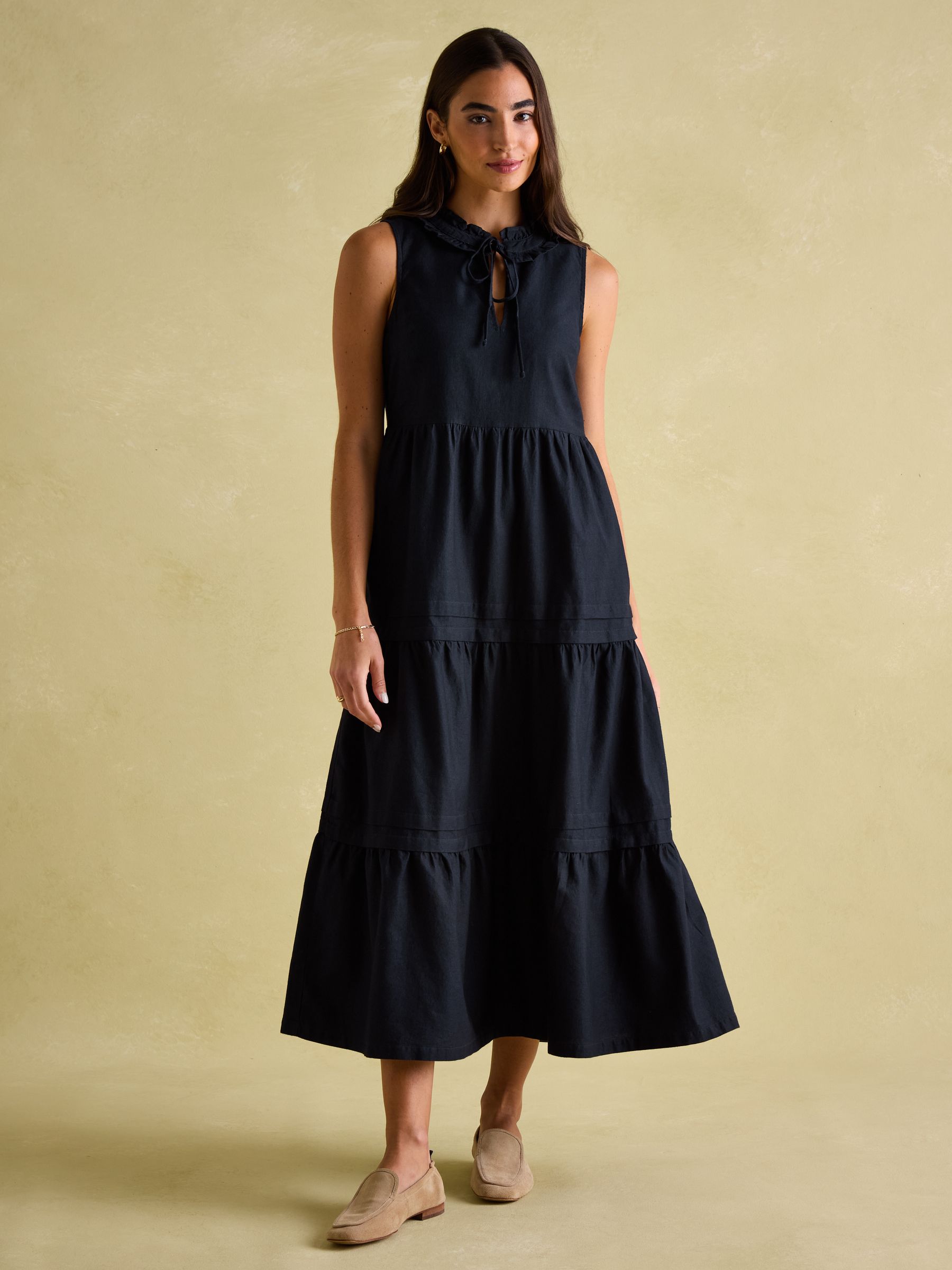 Ophelia Navy Sleeveless Tiered Dress - Image 5 of 6
