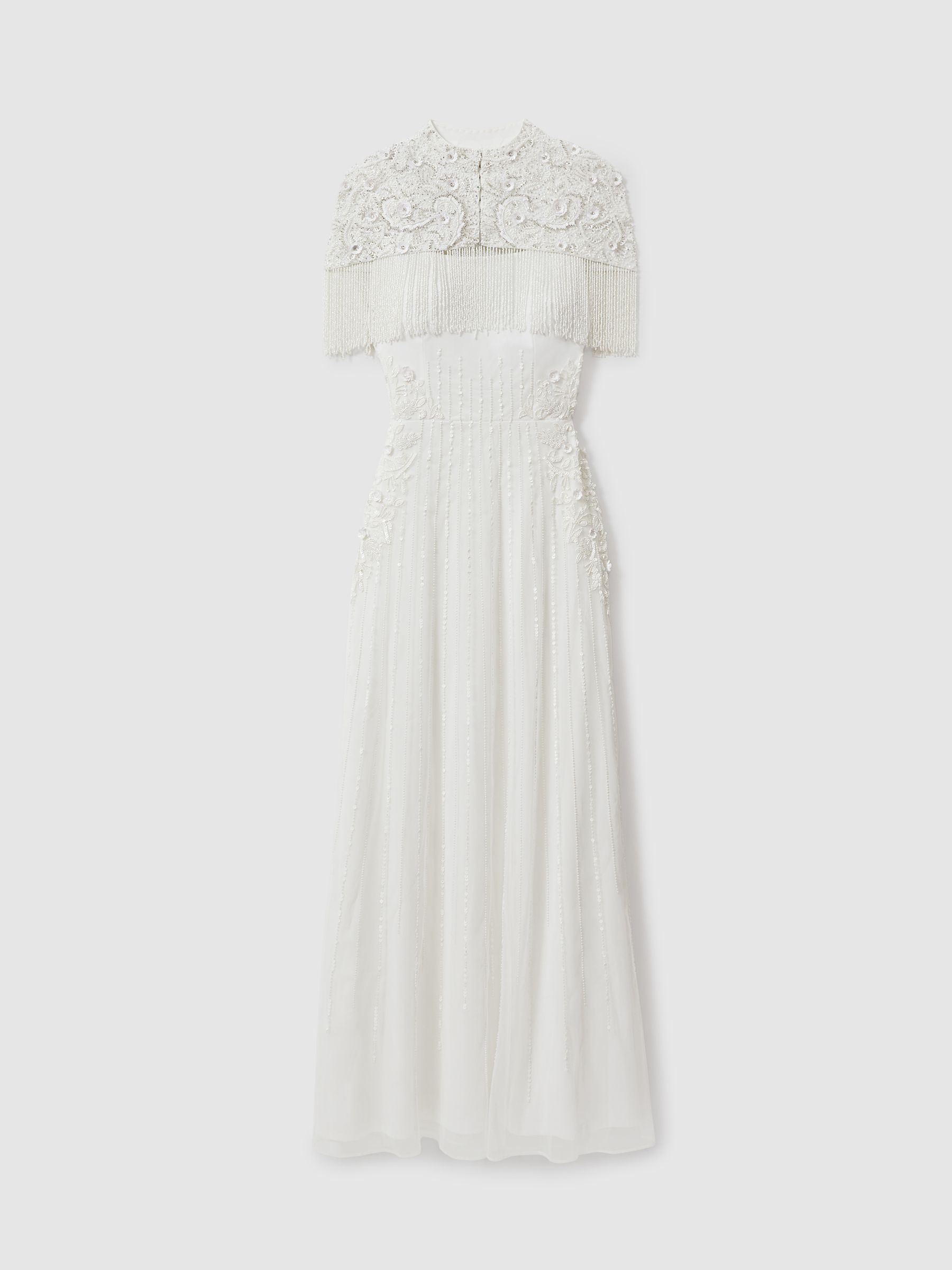 Raishma Embellished Removable Bolero Maxi Dress in Ivory - Image 2 of 6