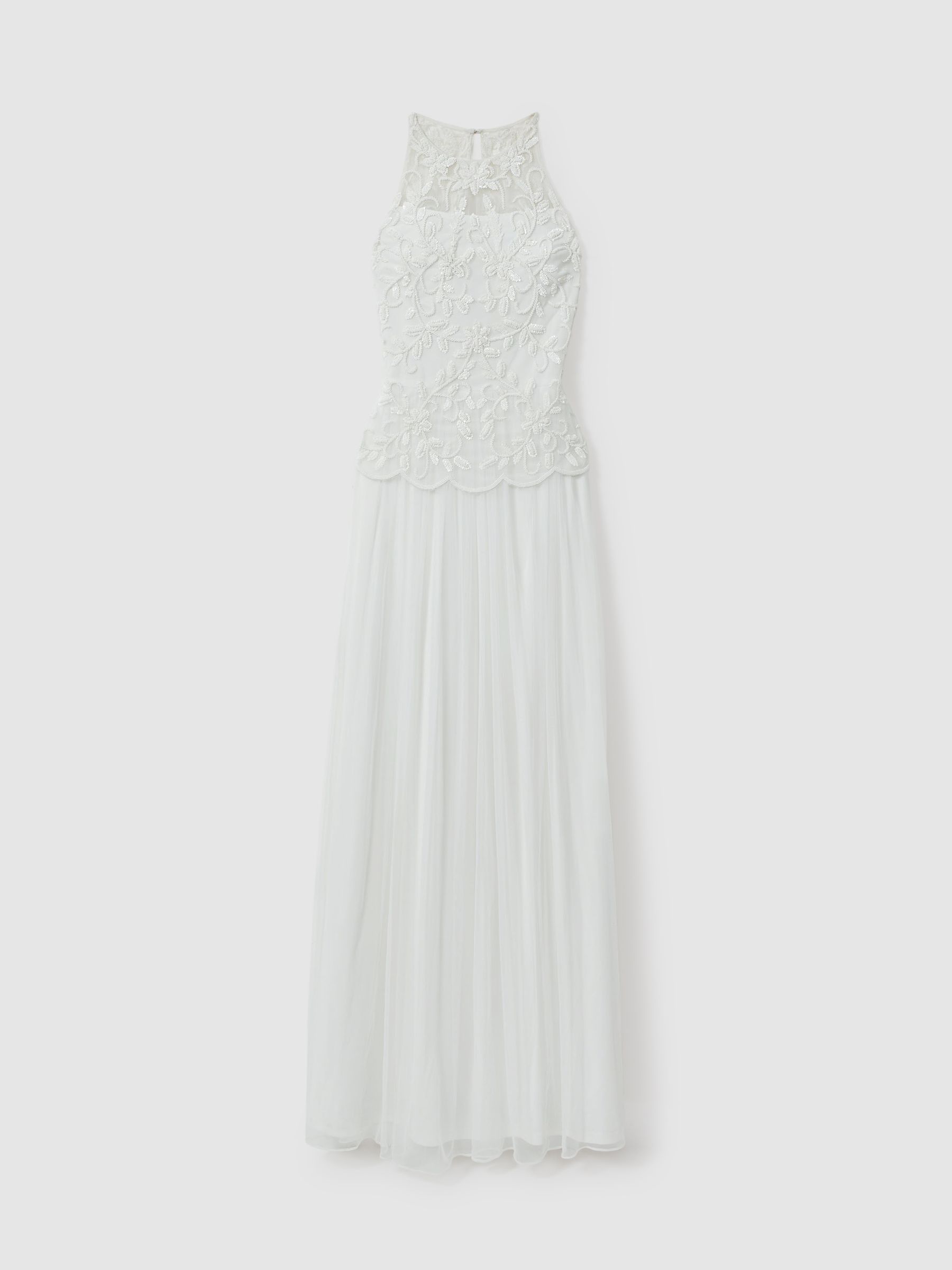 Raishma Embellished High Neck Maxi Dress in Ivory - Image 2 of 4