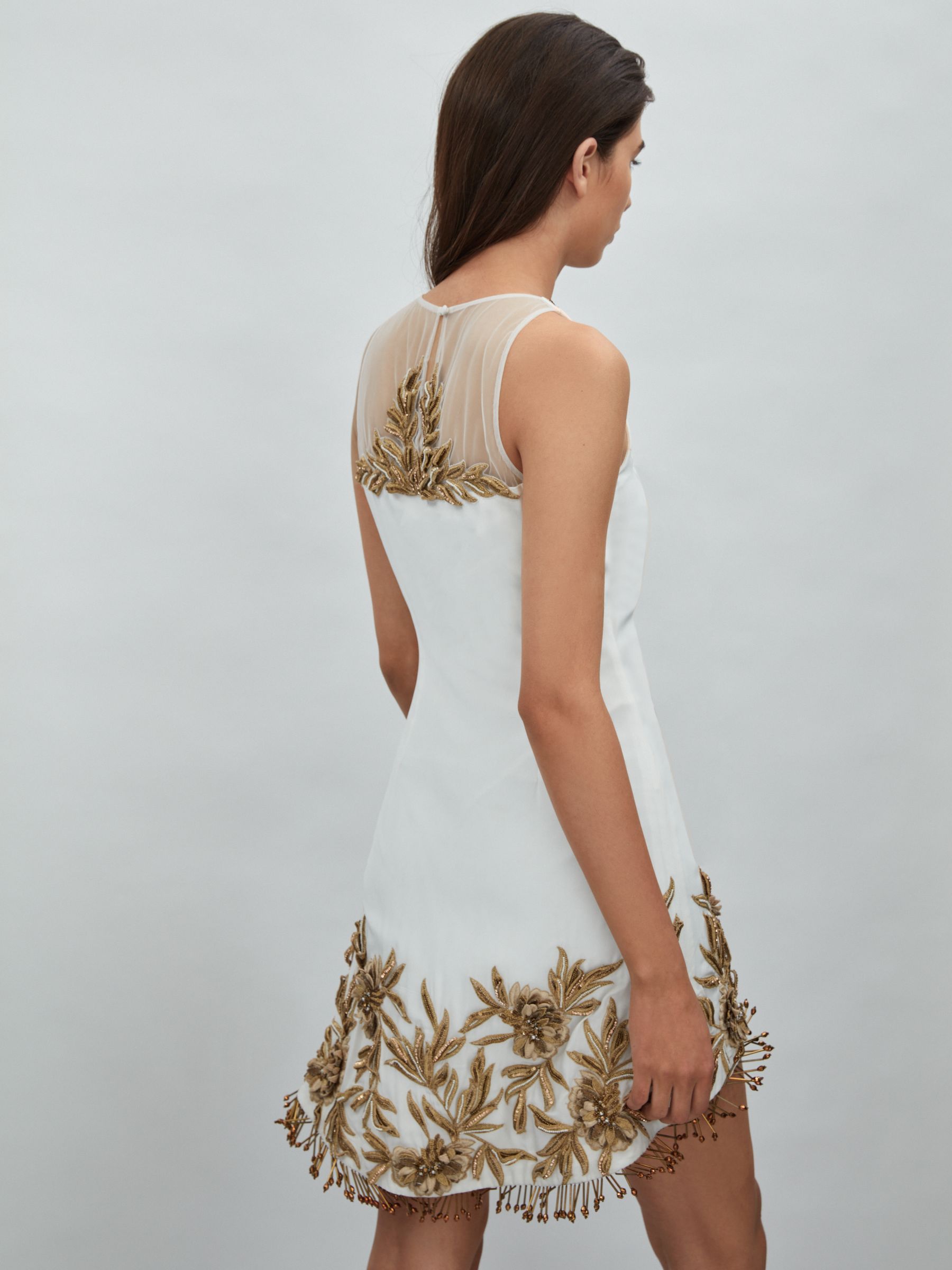 Raishma Embroidered Tassel Mini Dress in Ivory - Image 4 of 5