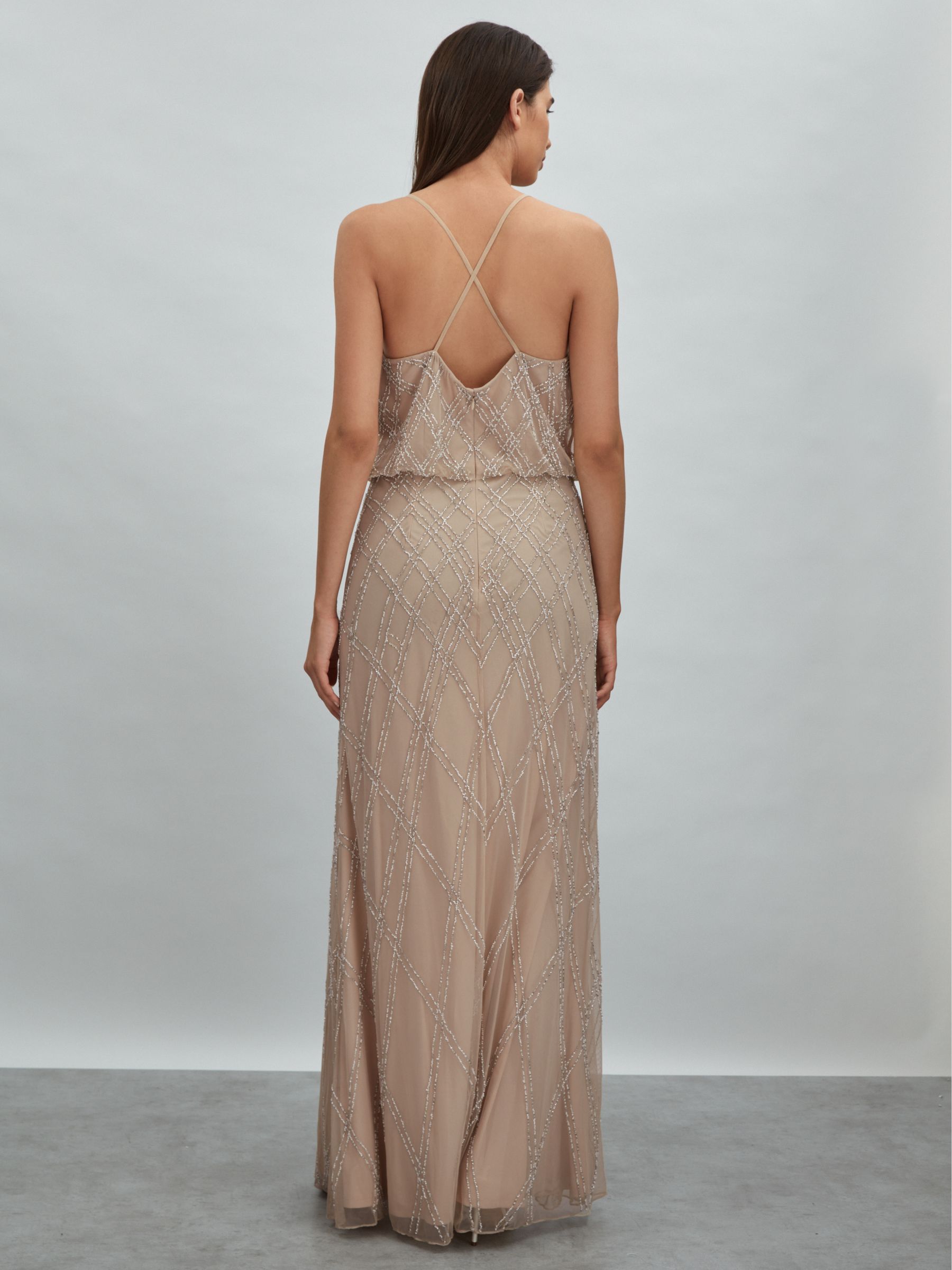 Raishma Embellished Maxi Dress in Nude - Image 4 of 5