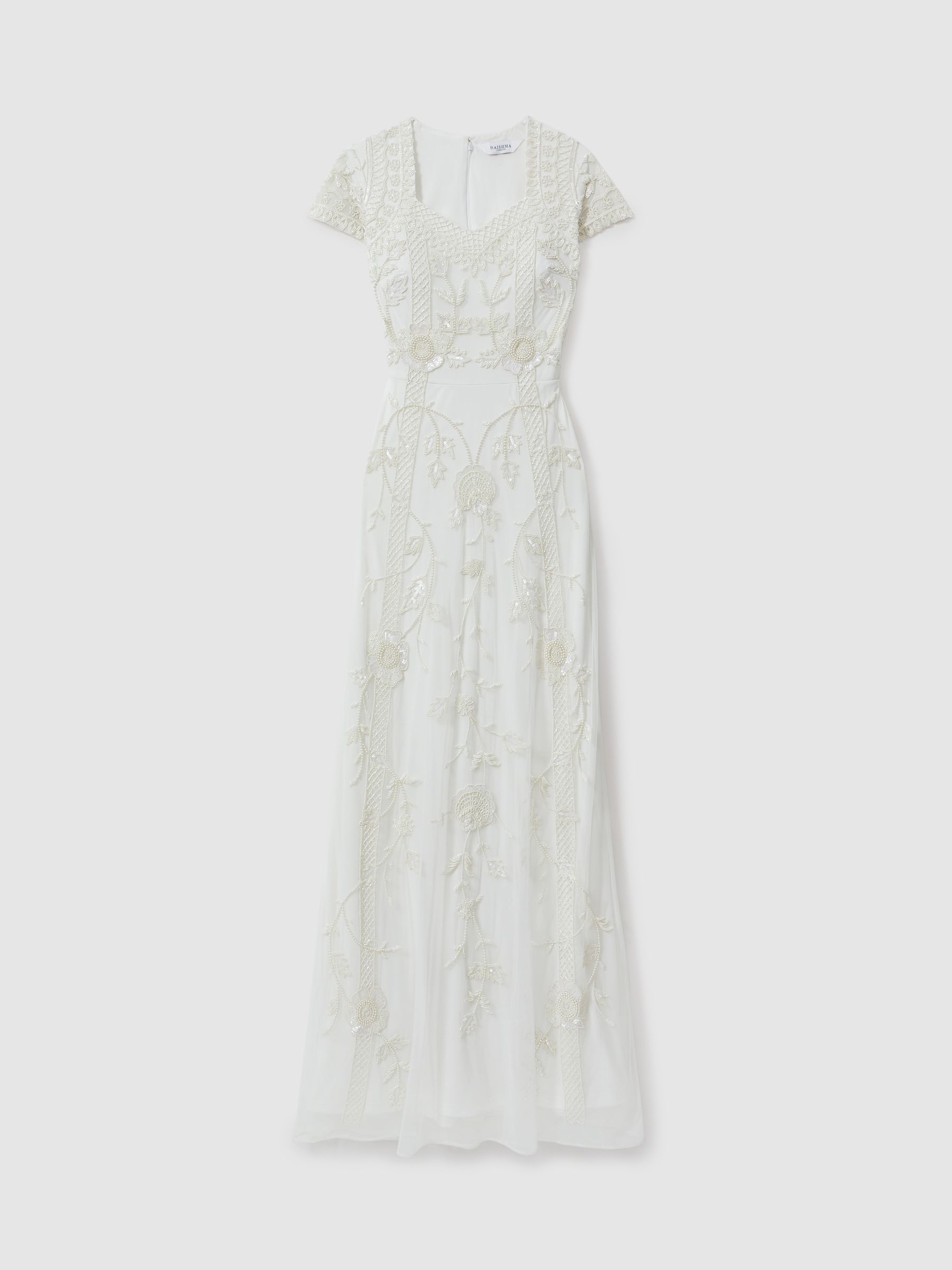 Raishma Floral Beaded Maxi Dress in Ivory - Image 2 of 5