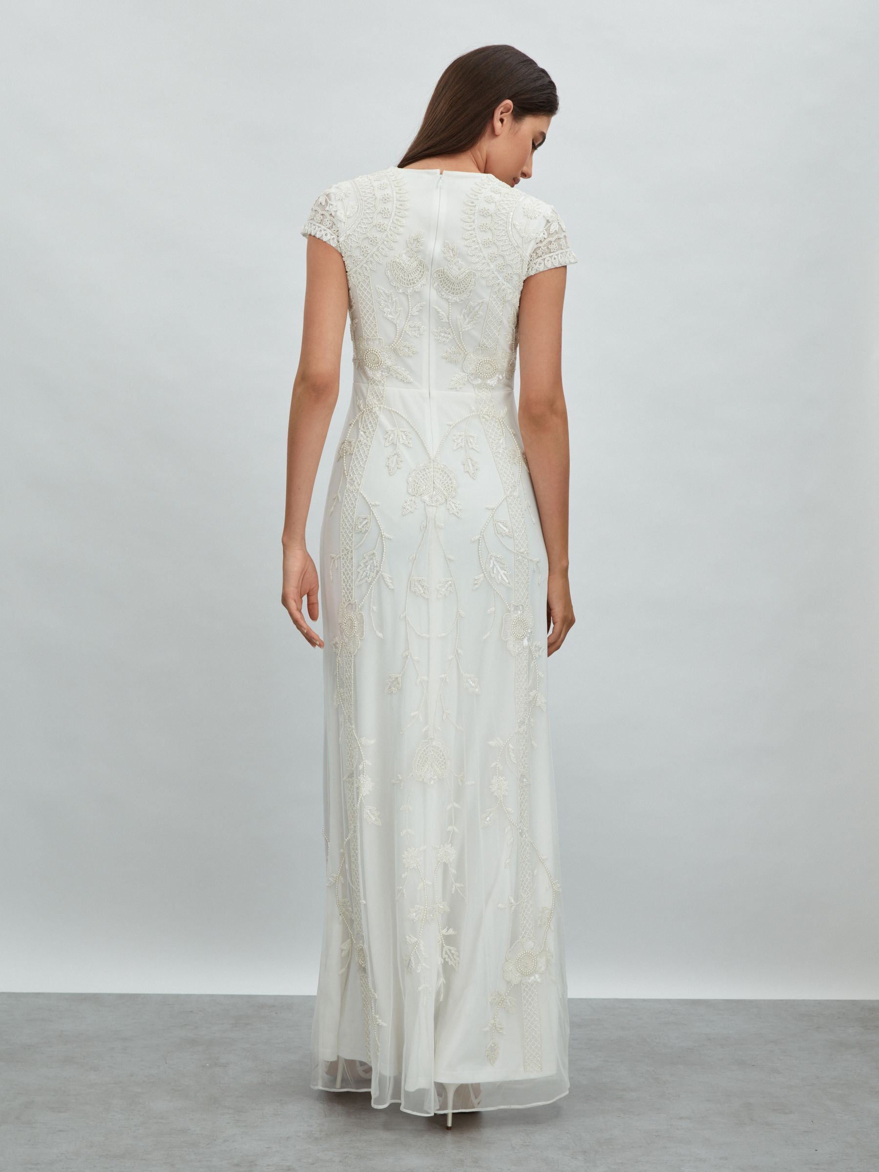 Raishma Floral Beaded Maxi Dress in Ivory - Image 4 of 5