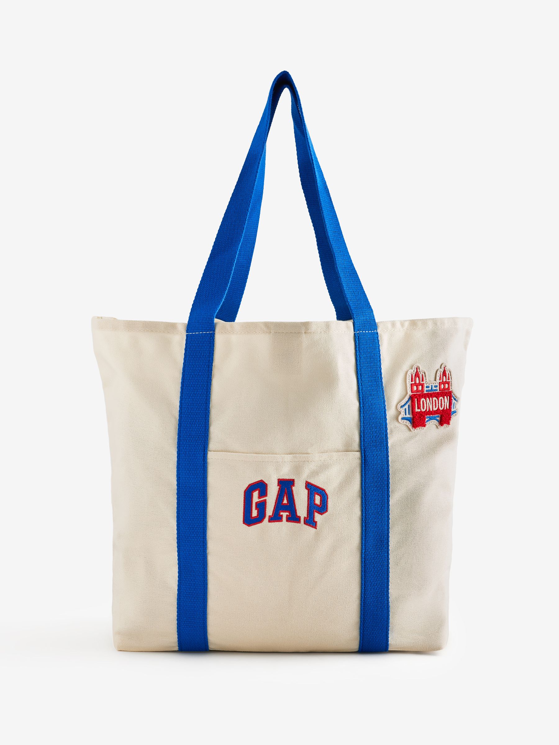 Cream/Blue London Logo Tote Bag - Image 1 of 3 Cream/Blue London Logo Tote Bag - Image 1 of 3