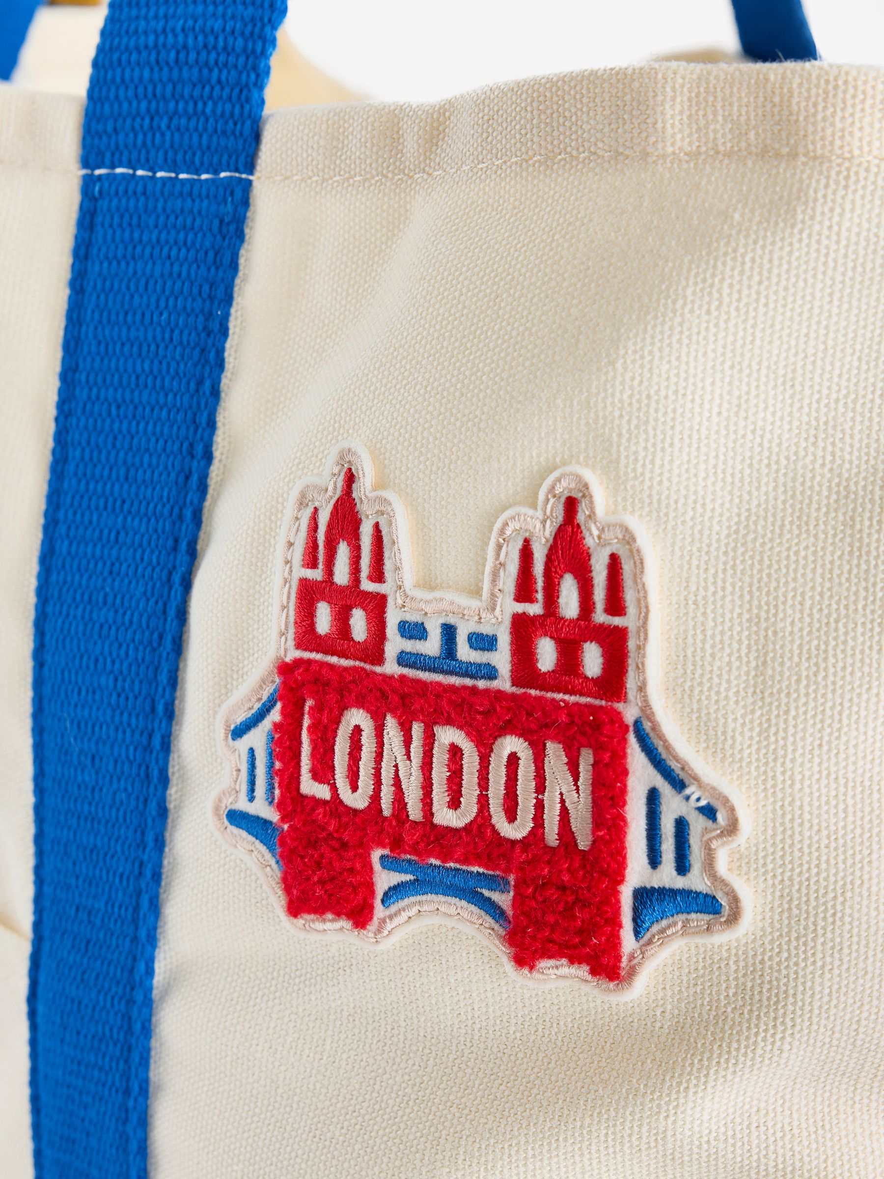 Cream/Blue London Logo Tote Bag - Image 3 of 3