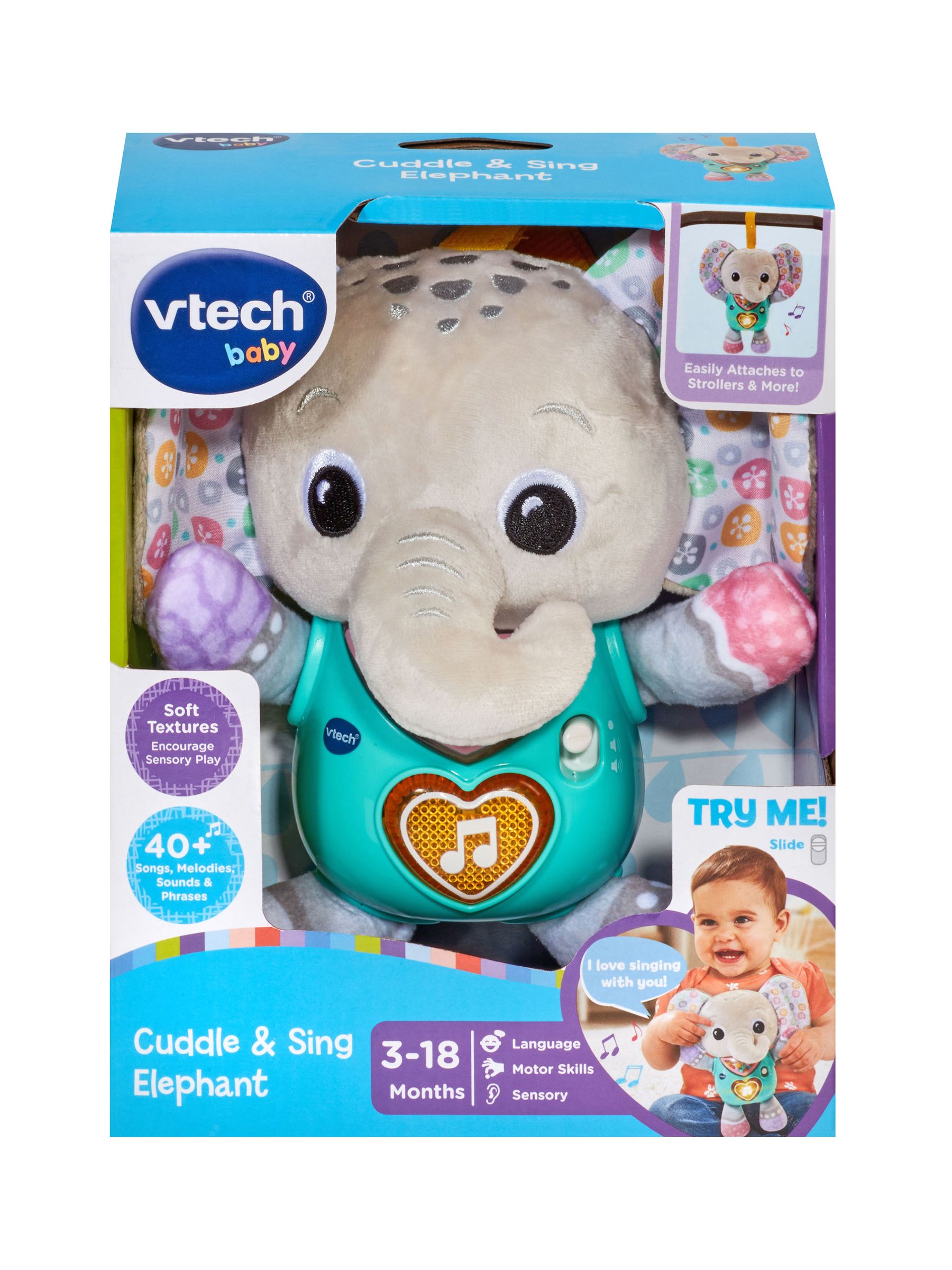 VTech Blue Cuddle And Sing Elephant Toy - Image 3 of 3