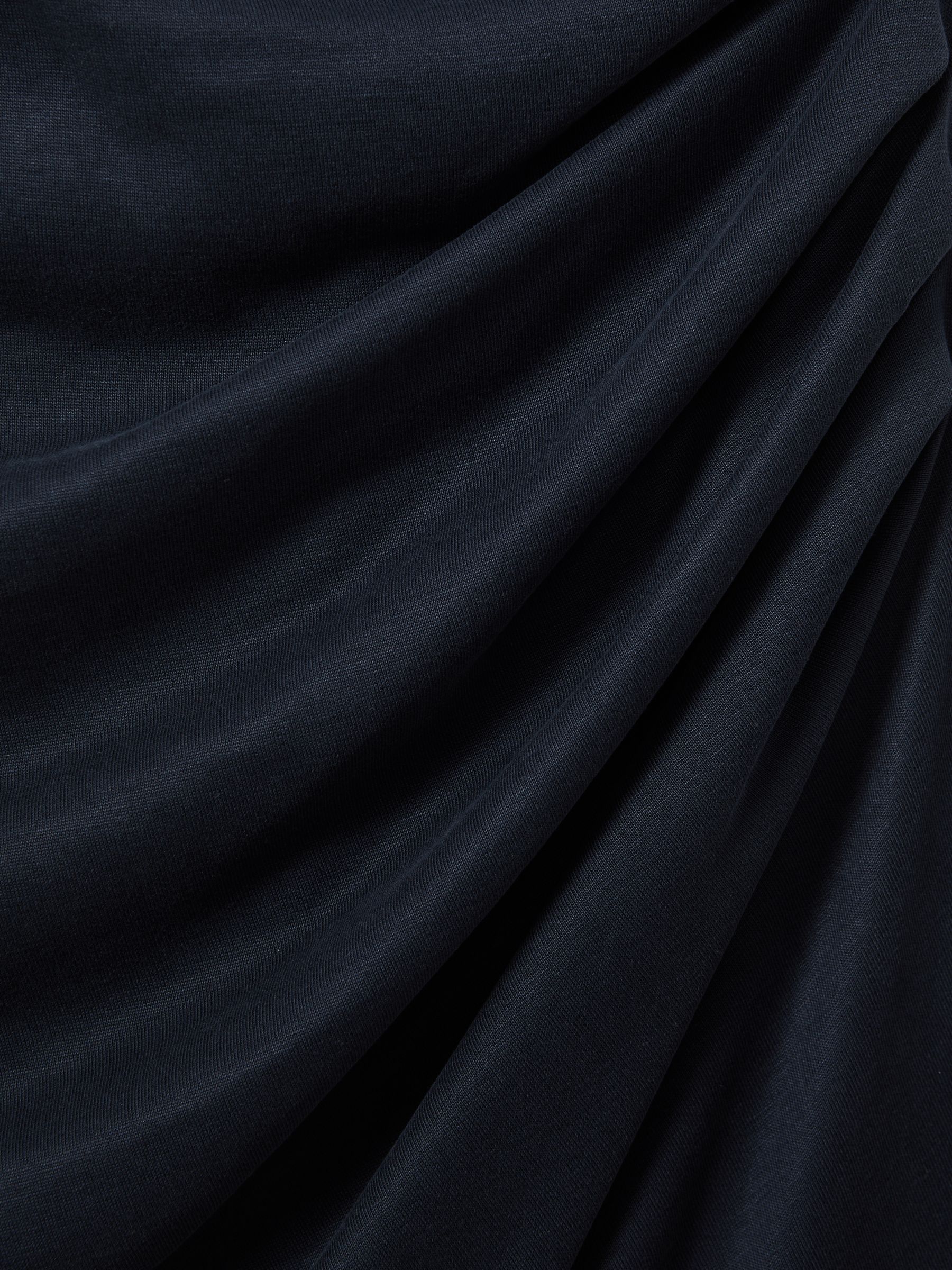Modal Blend Ruched Midi Dress in Navy - Image 6 of 6
