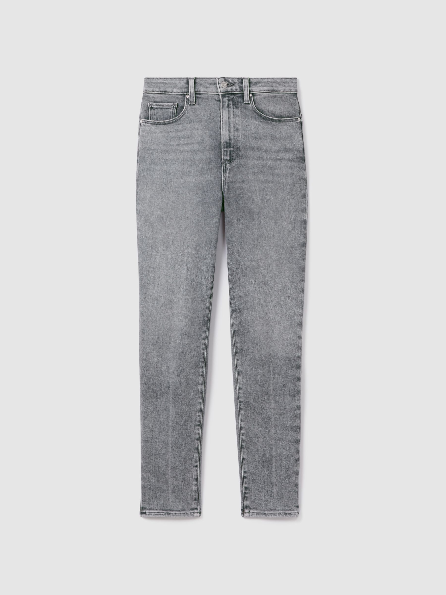 Paige Slim Fit Washed Jeans in Grey Rain - Image 2 of 6