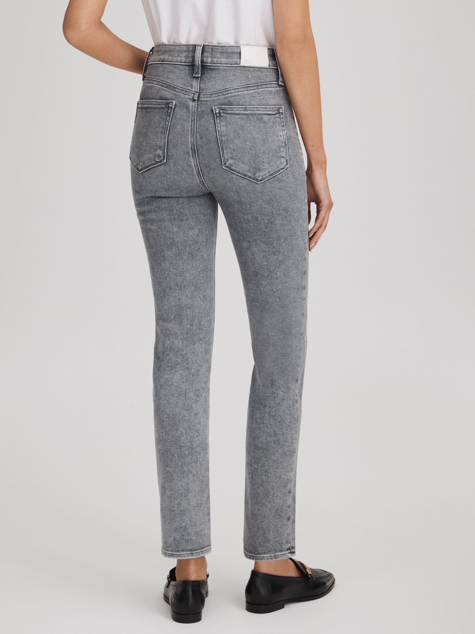 Paige Slim Fit Washed Jeans in Grey Rain - Image 5 of 6