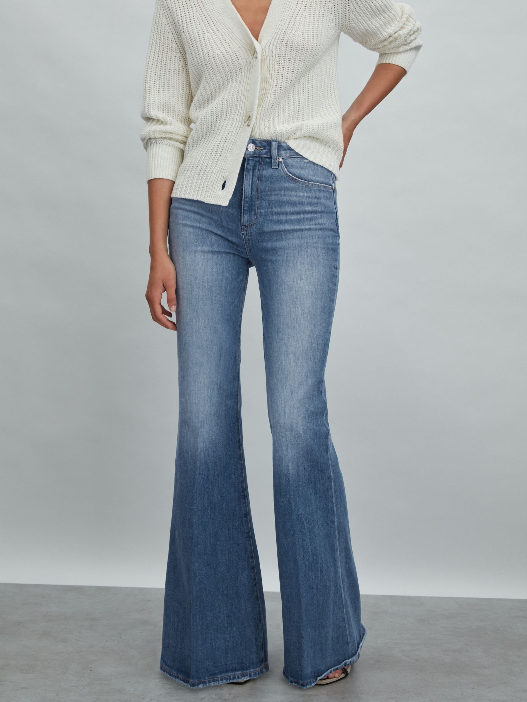Paige Charlie Flare High Rise Jeans in Gabriella Blue - Image 3 of 5
