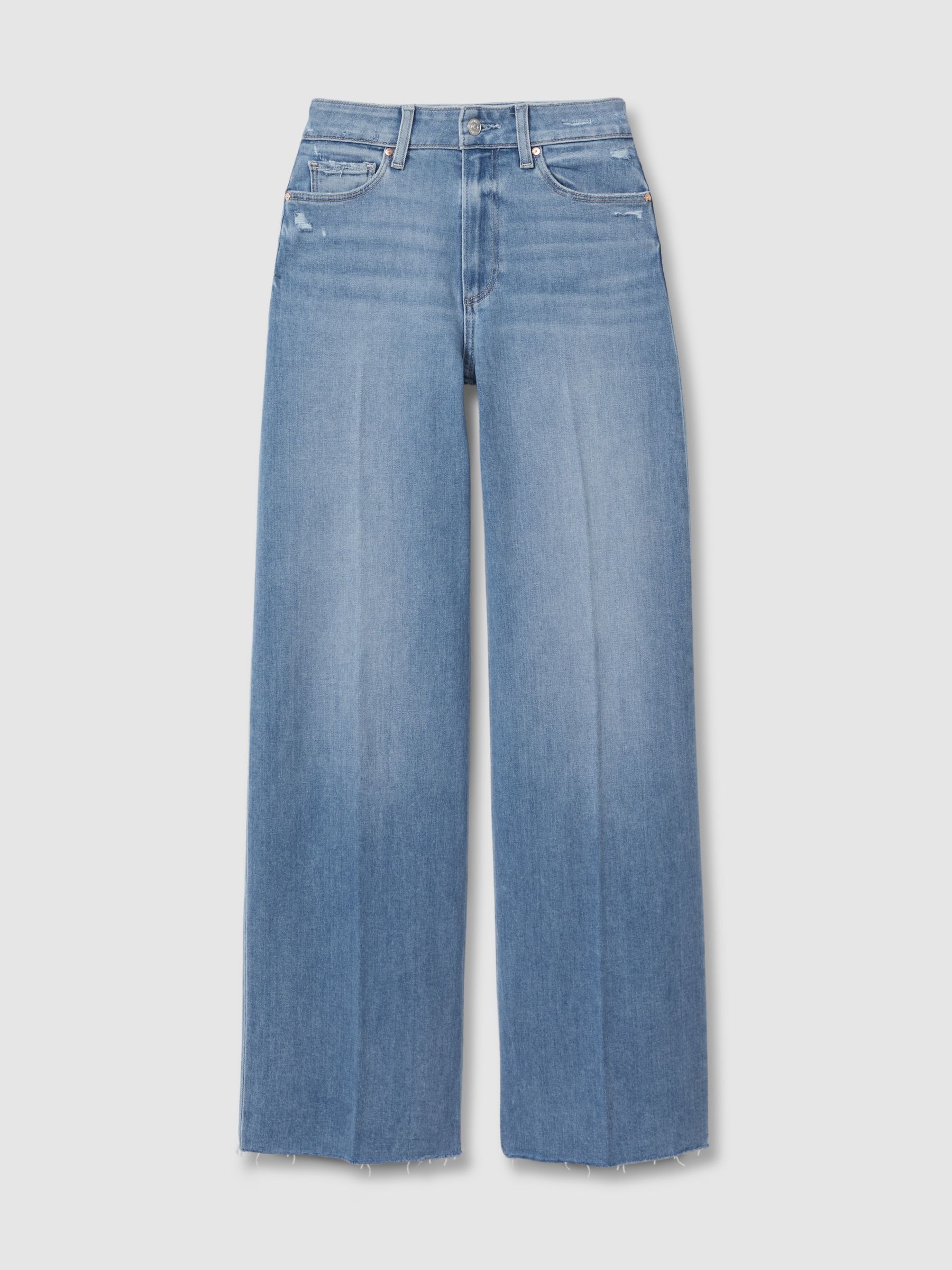 Paige Anessa Flared Cropped Jeans in Helena Blue - Image 2 of 5