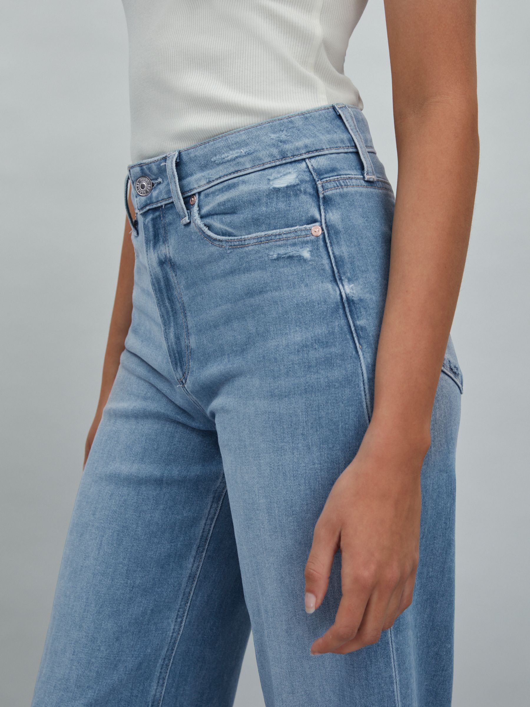 Paige Anessa Flared Cropped Jeans in Helena Blue - Image 3 of 5