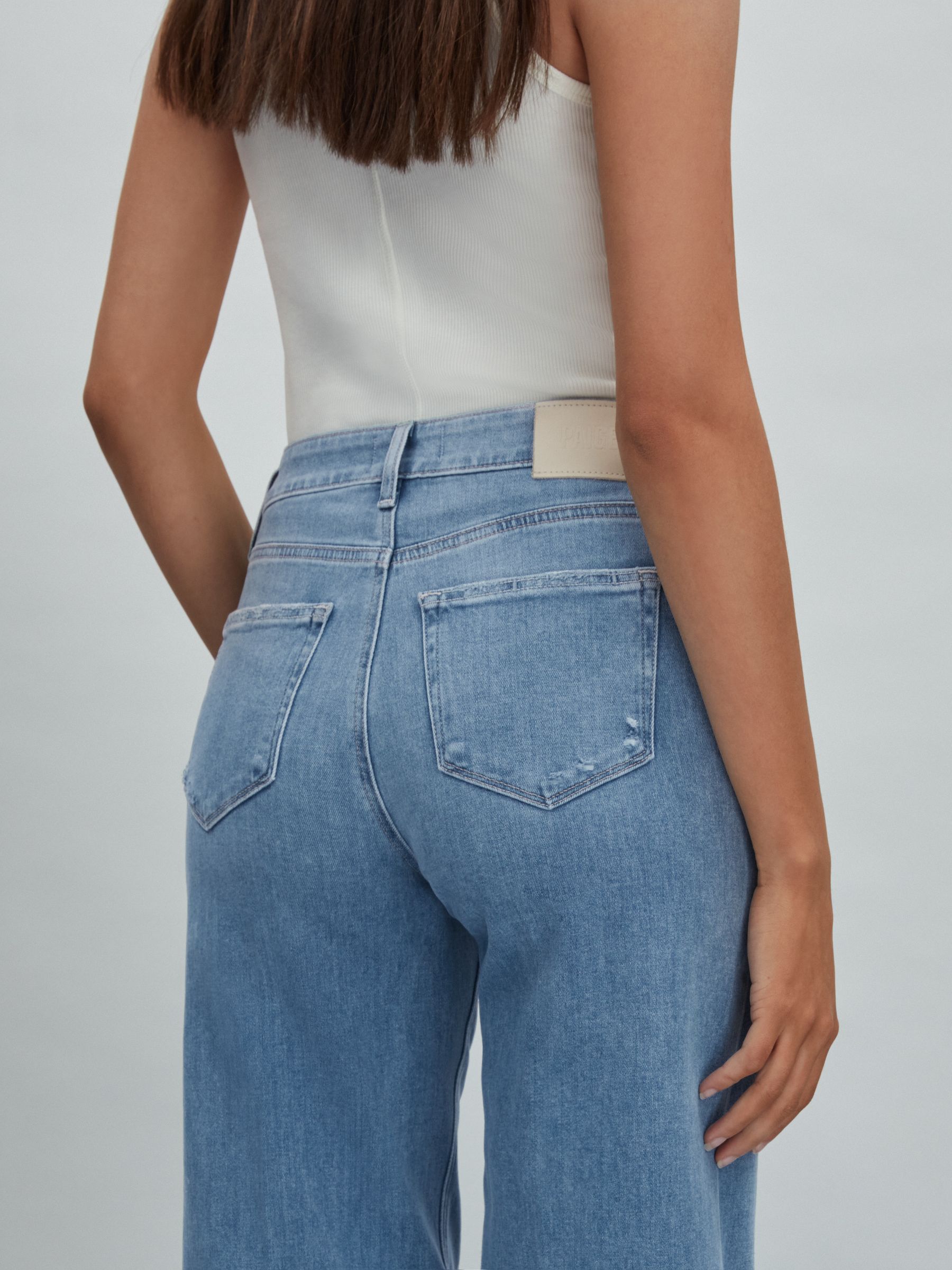 Paige Anessa Flared Cropped Jeans in Helena Blue - Image 4 of 5