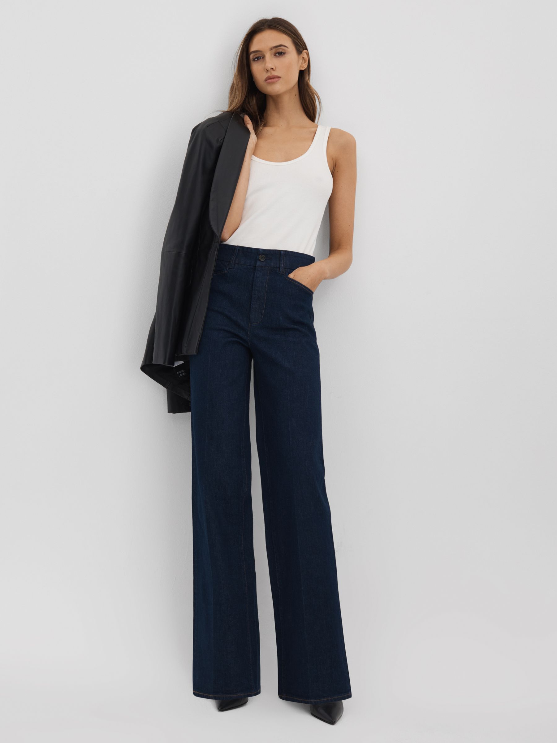 Paige High Rise Wide Leg Jeans in Edinburgh - Image 3 of 6
