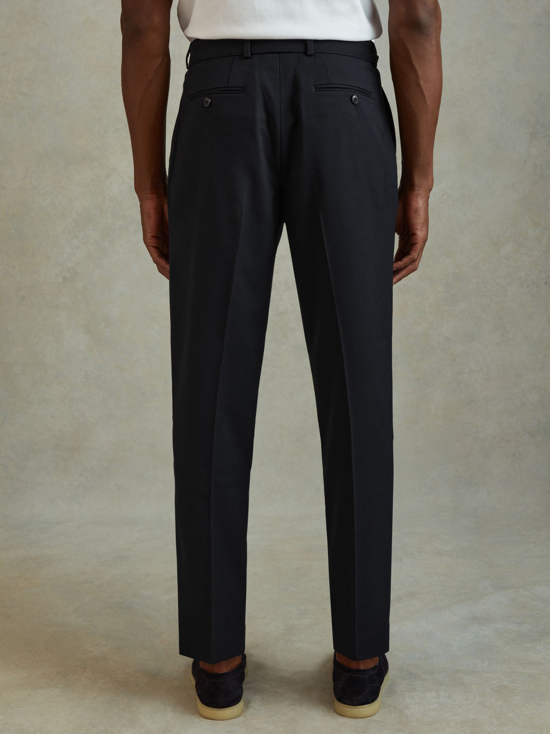 Belted Cropped Trousers in Navy - Image 5 of 6