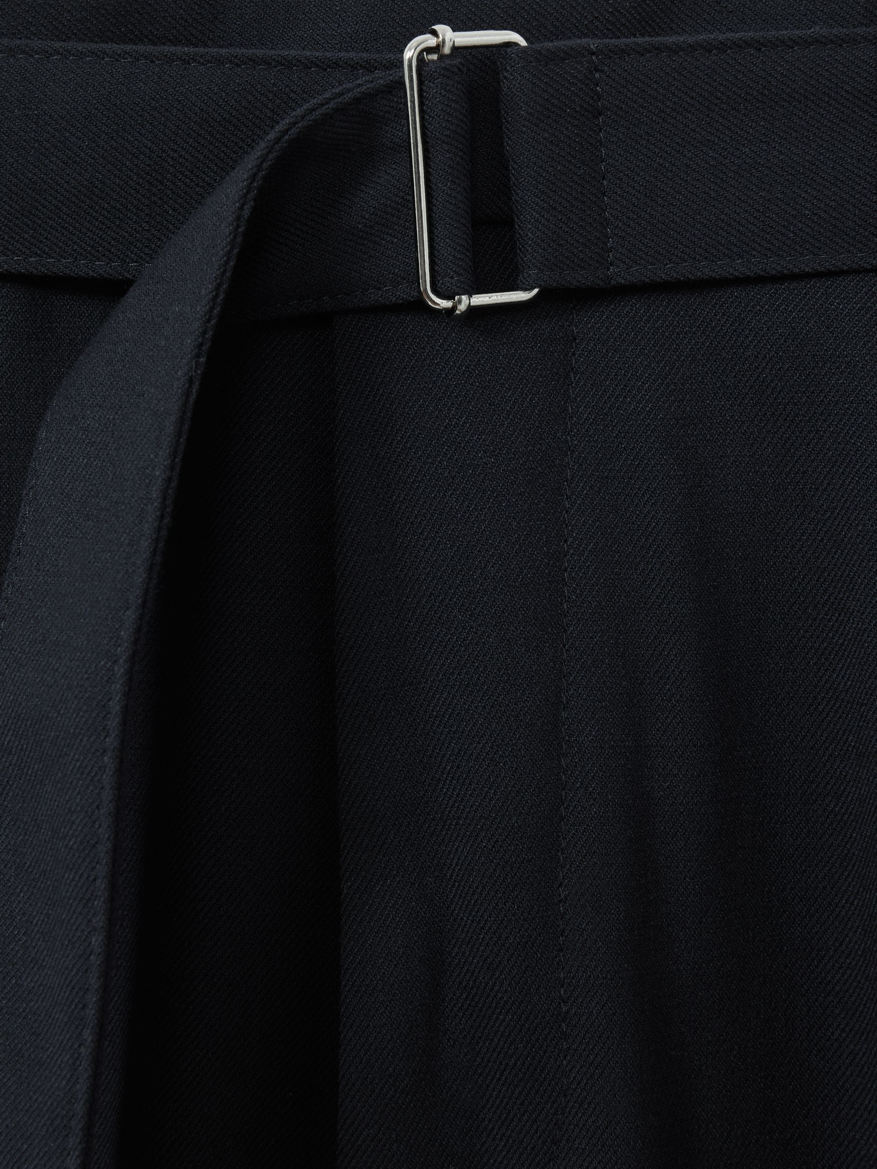 Belted Cropped Trousers in Navy - Image 6 of 6