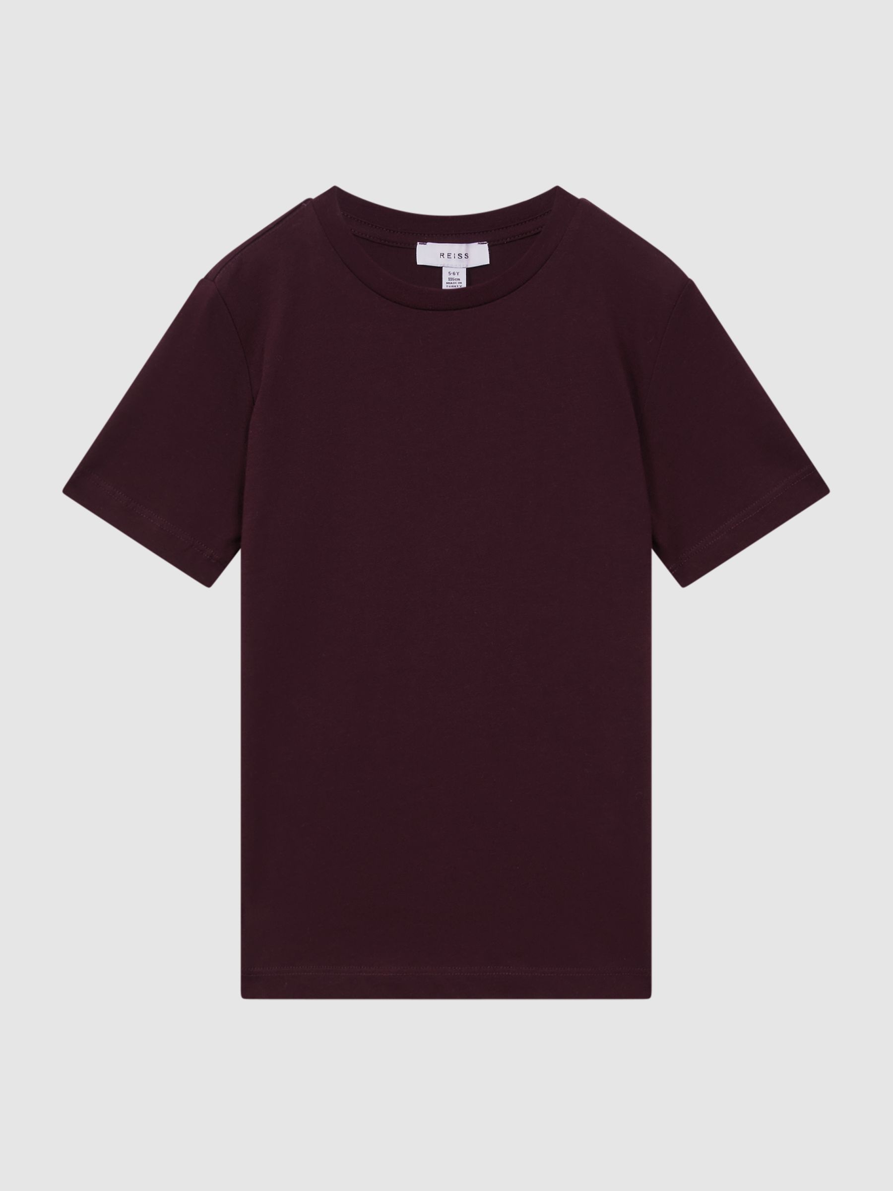 3-9 yrs Crew Neck T-Shirt in Bordeaux - Image 2 of 6
