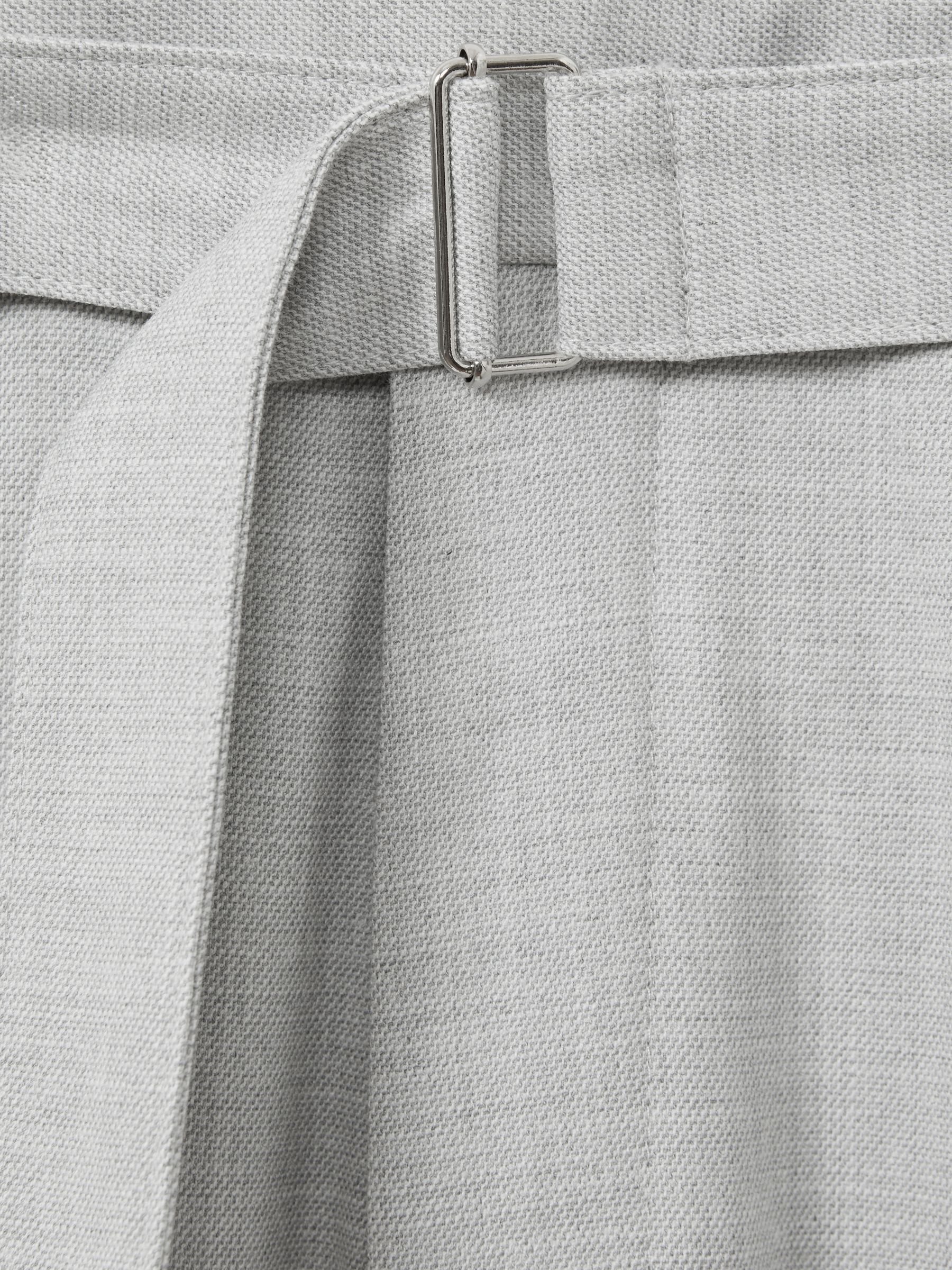 Belted Cropped Trousers in Light Grey - Image 5 of 5